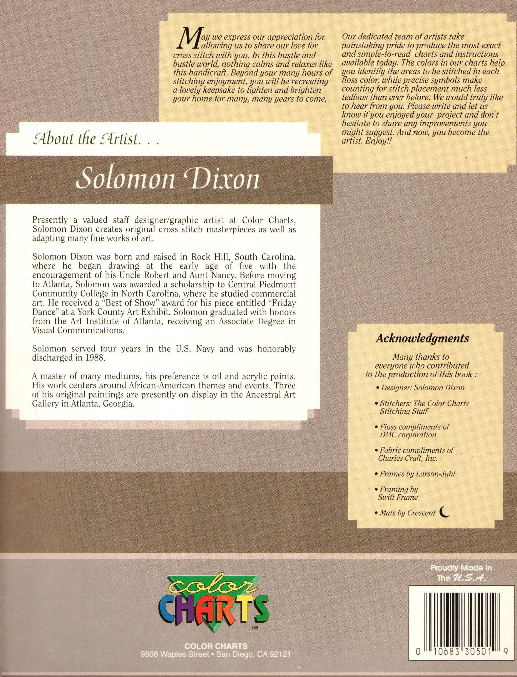 Out Of The Mist Wolves Solomon Dixon’s  Cross Stitch Color Chart