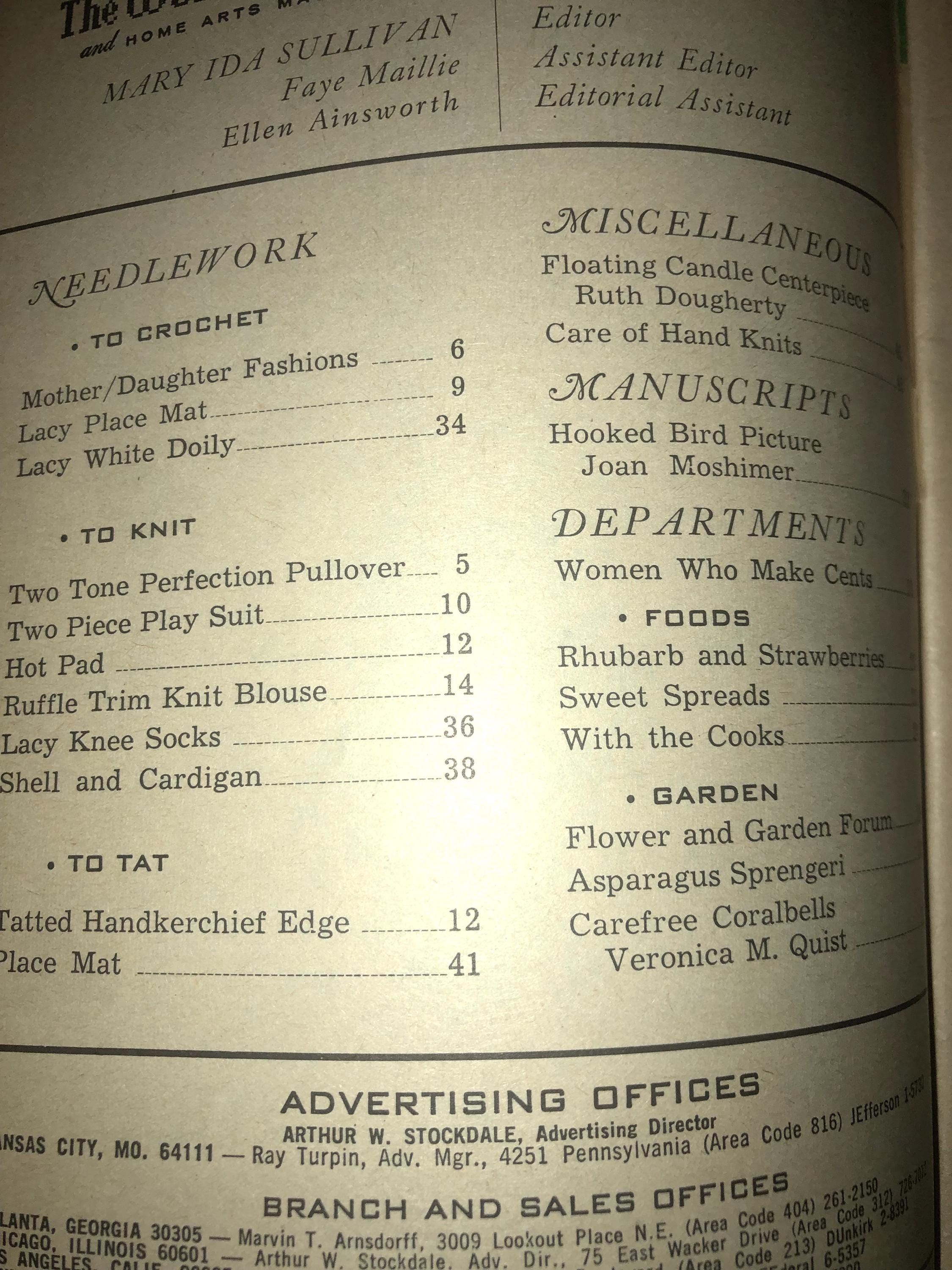 The Work. Basket Magazine 1969