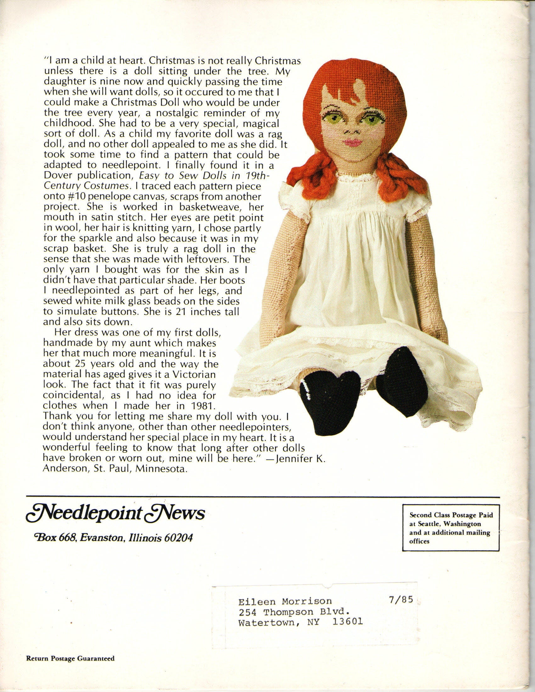 Needlepoint News Magazine Jan Feb 1984