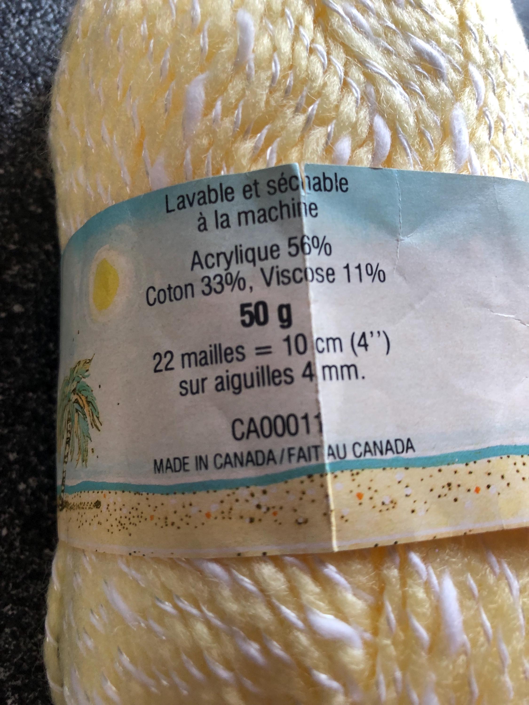 Patons Cotton Club Vintage Yarn Yellow & White