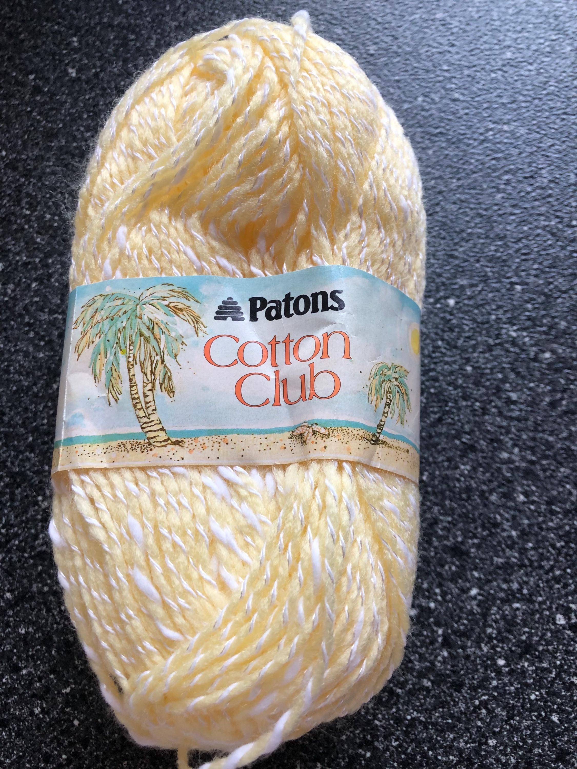 Patons Cotton Club Vintage Yarn Yellow & White