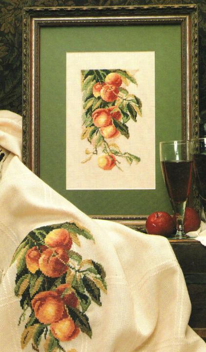 Peaches & Plumbs Old Print Collection Book 2 Leasure Arts Leaflet 2200 Cross Stitch