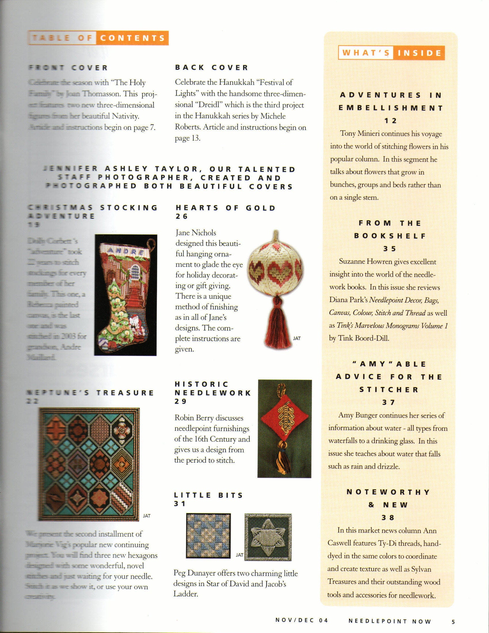 Needlepoint Now November December 2004 Volume VI No 6 Magazine The Holy Family By Joan Masson