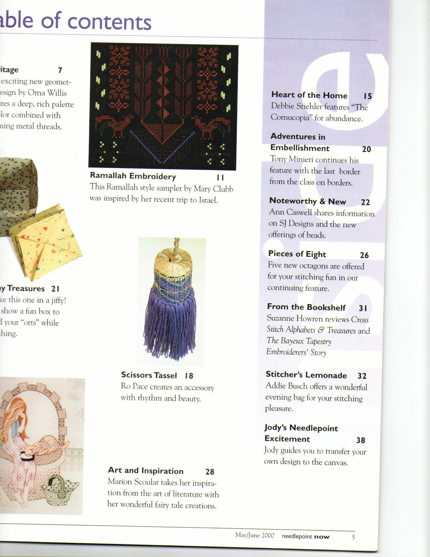 Needlepoint Now Magazine May June 2000 No 3 Stitch The Heritage Judaic Design Make A Luxurious Tassel