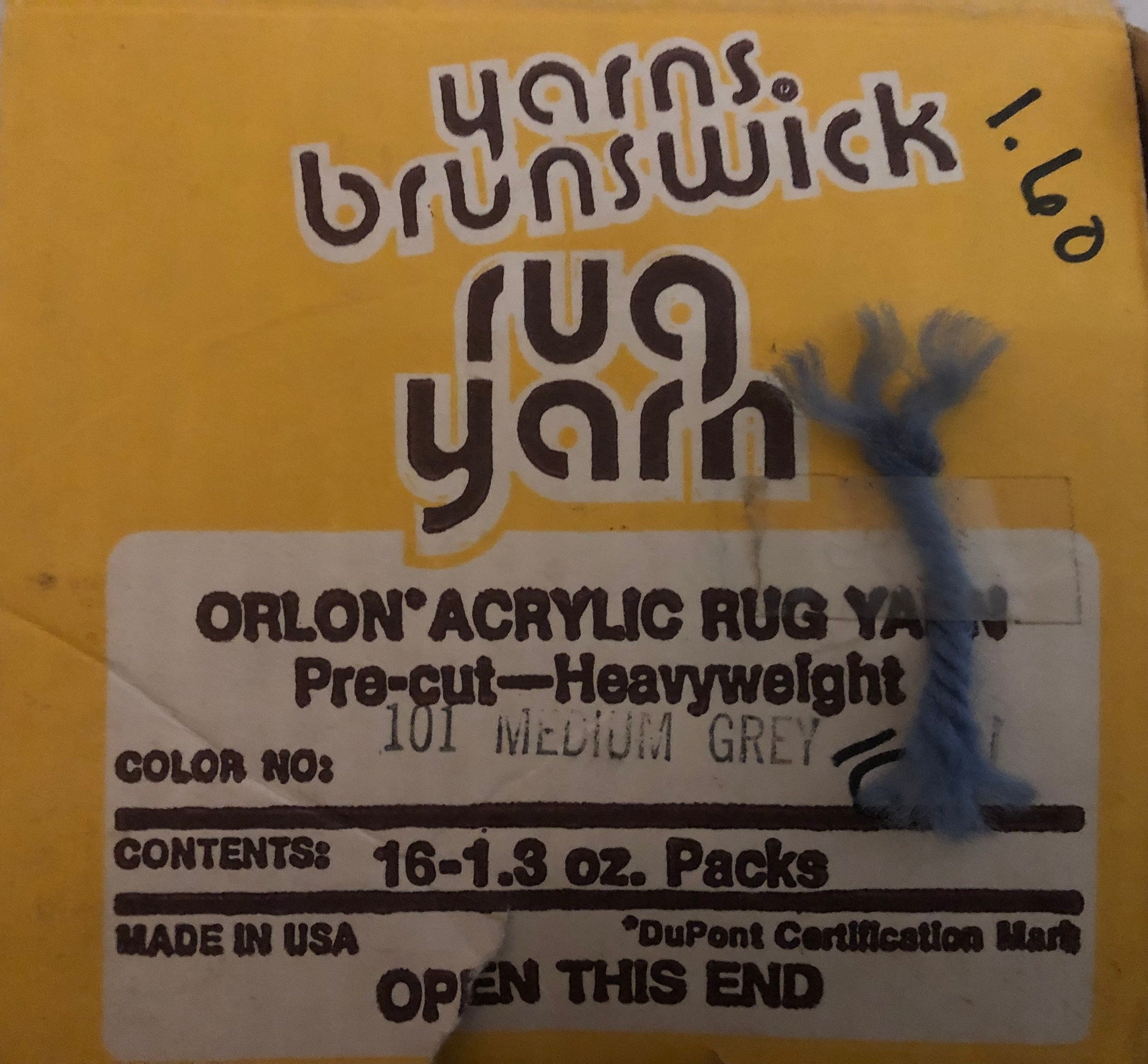 Medium Gray Orlon Acrylic Rug Yarn Brunswick Vintage