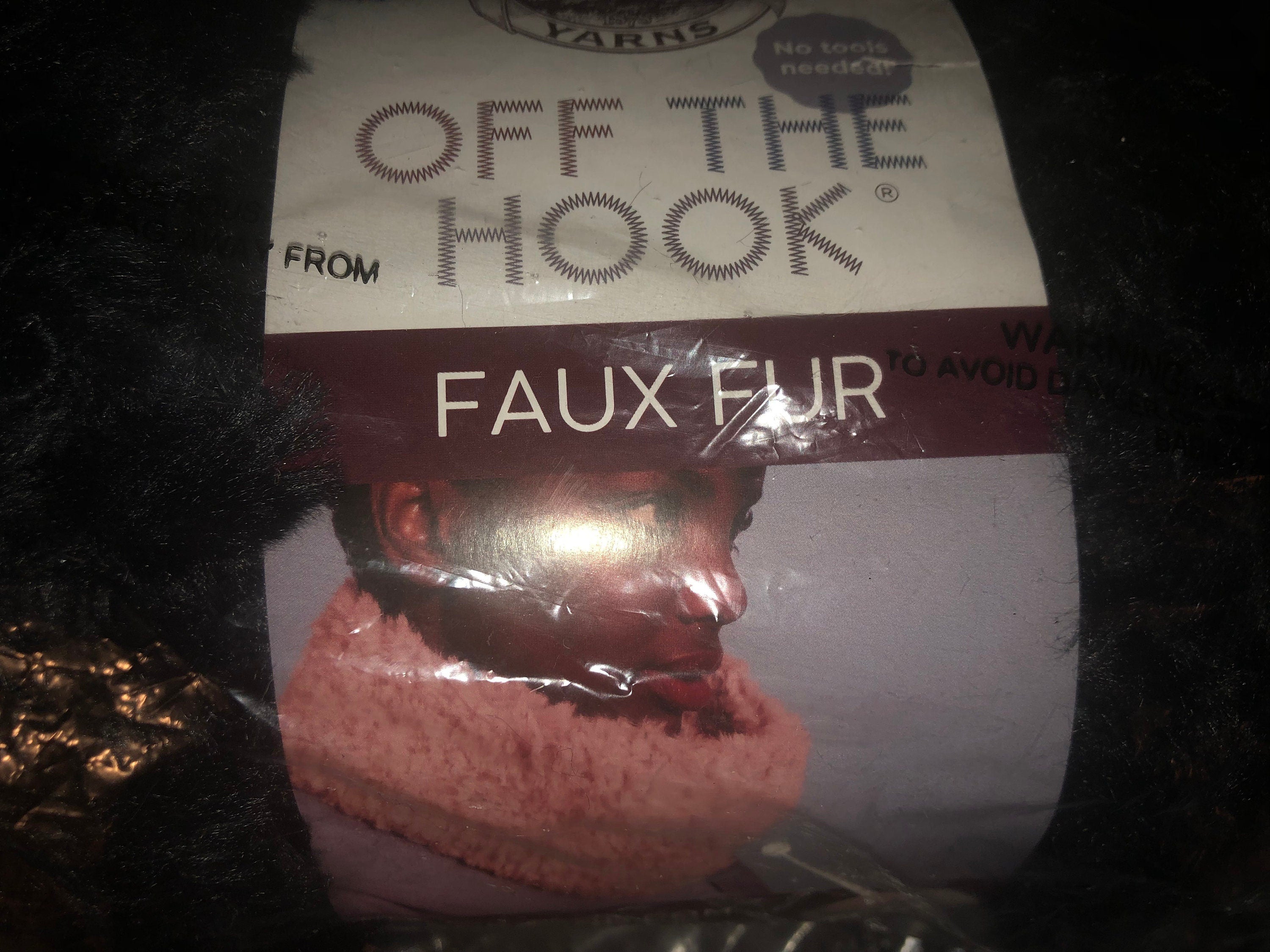 Off The Hook Faux Fur Lion Brand Yarn Pre Looped Black Panther