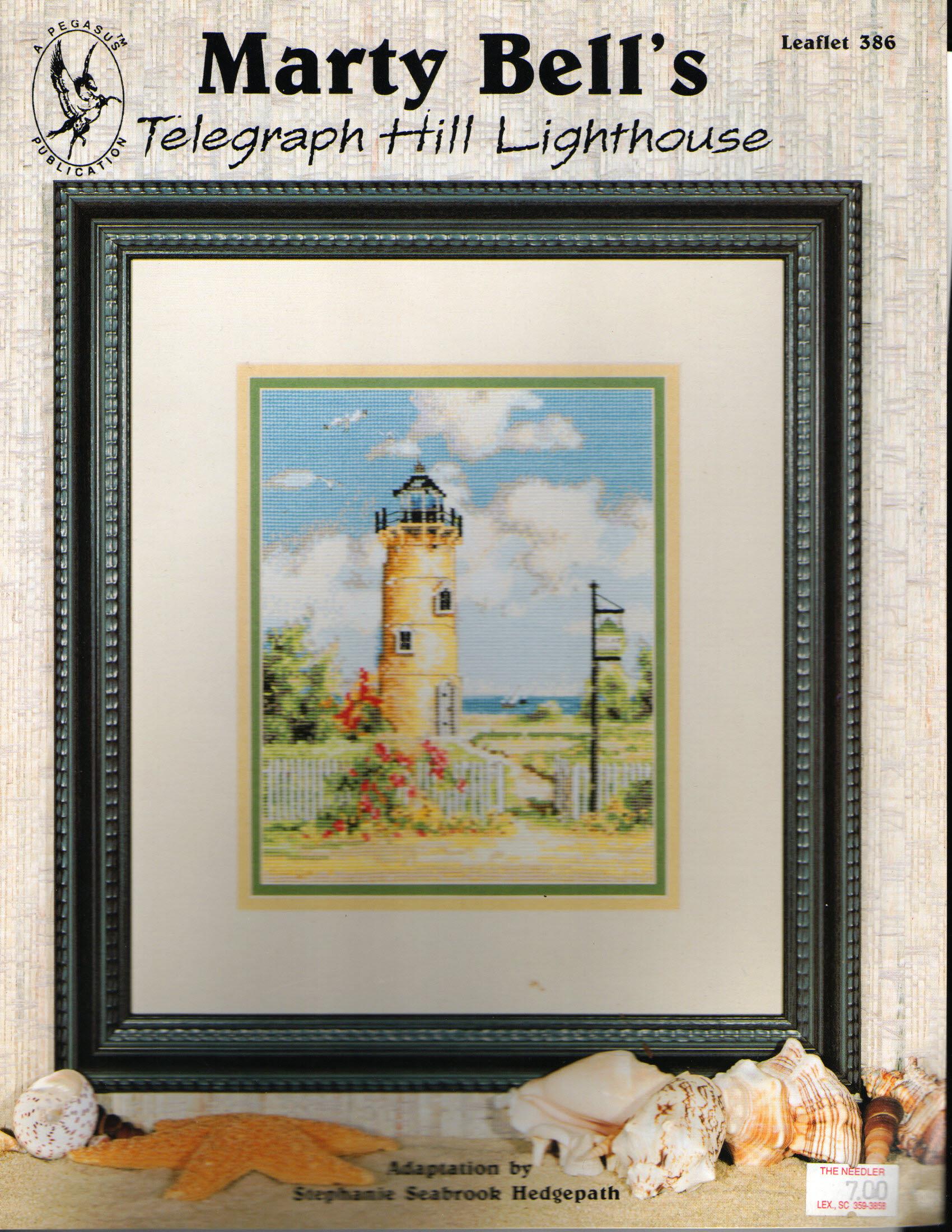 Marty Bell's telegraph Hill Lighthouse Cross Stitch Pattern Leaflet Pegasus Publication