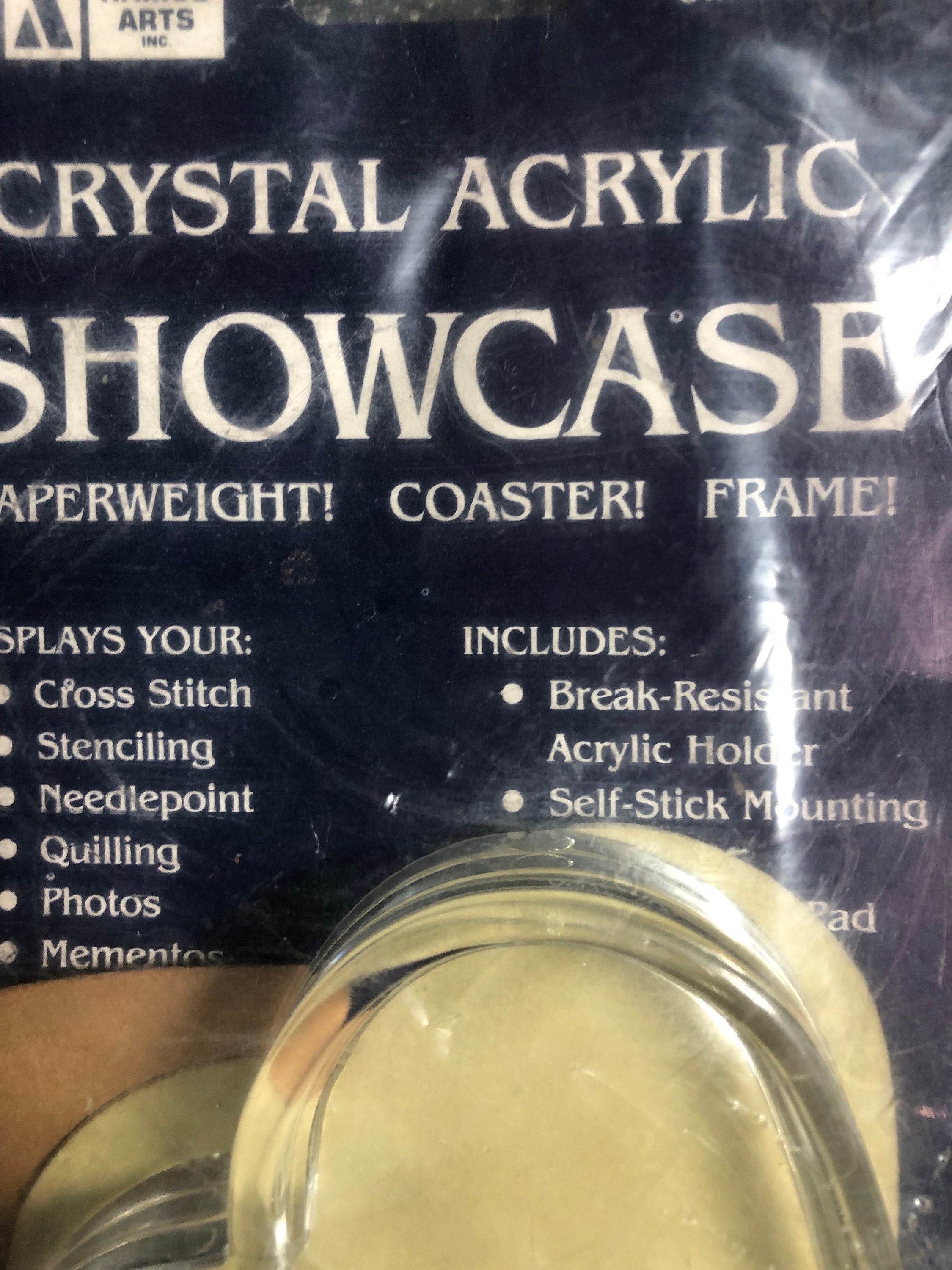 Crystal Acrylic Showcase Heart Paperweight Coaster Frame