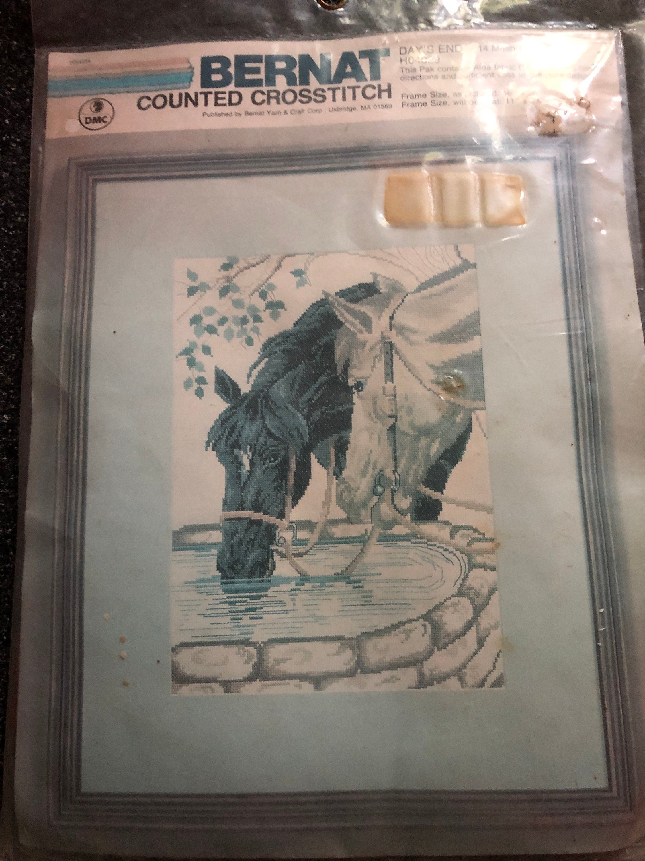 Days End Horses Counted Cross Stitch Kit H04029 Bernat Counted Crosstitch