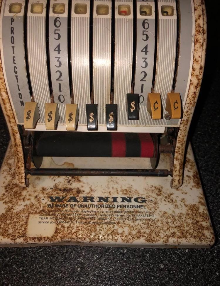 Vintage Paymaster Series 8000 Made In Chicago Illinois Circa 1917