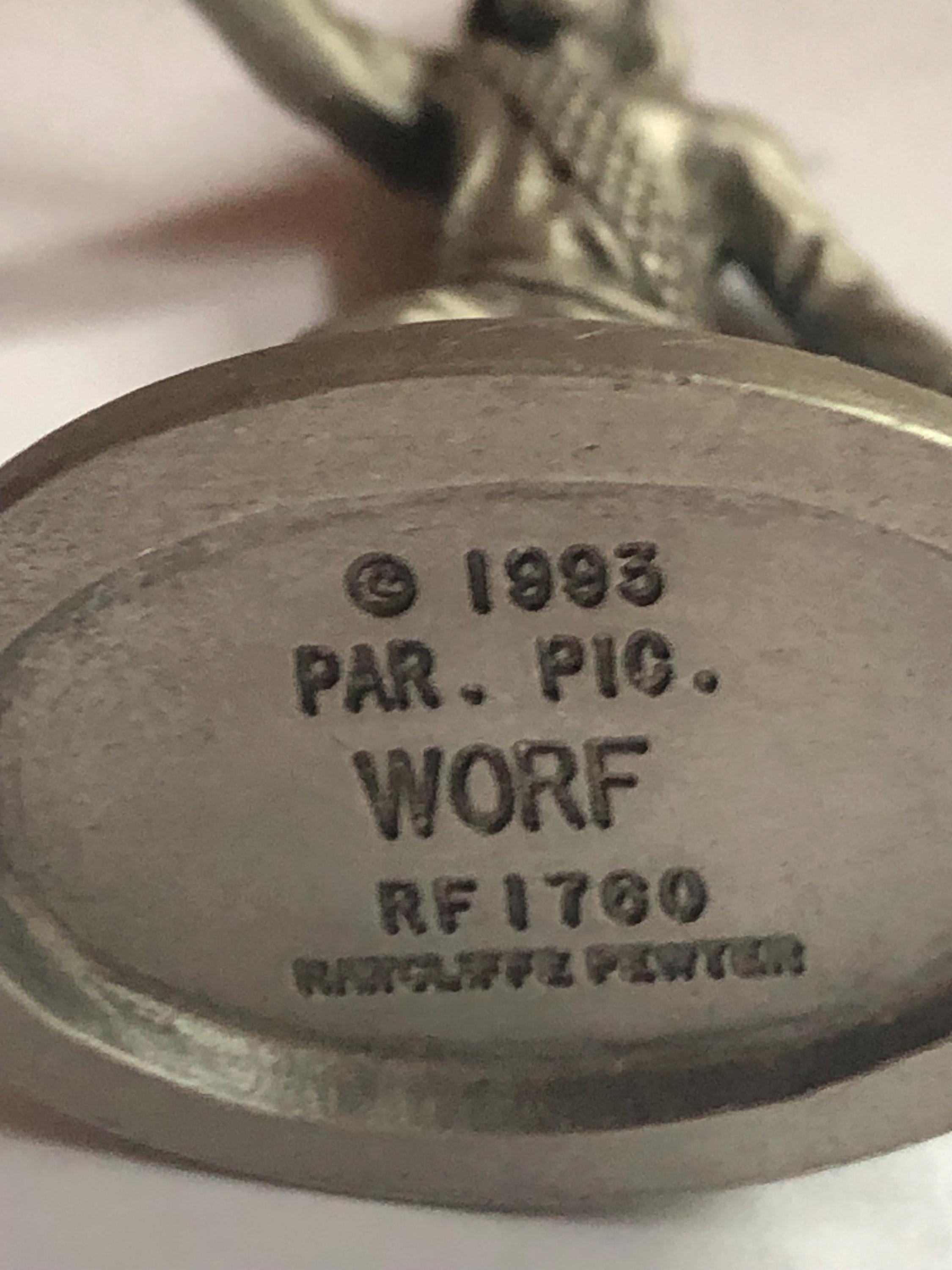 Worf Star Trek  1993 Vintage Radcliffe Pewter