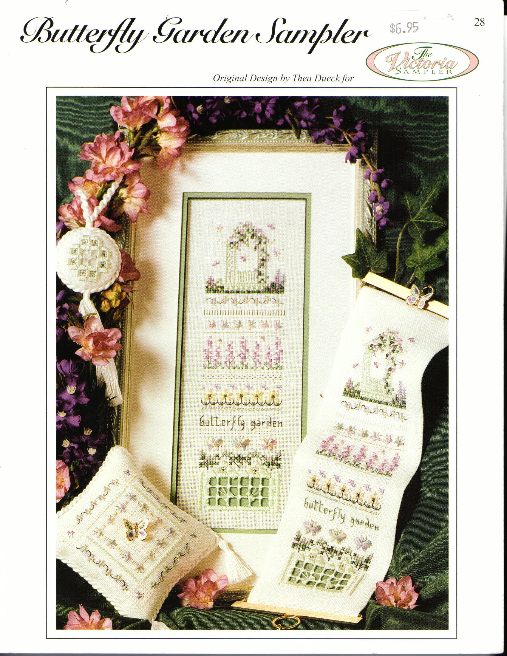 Butterfly Garden Sampler Cross Stitch Leaflet The Victorian Sampler