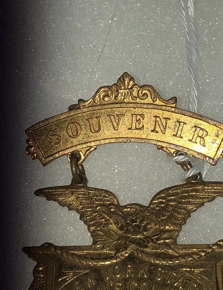 1910 New York State Fireman’s Convention Watertown NY Souvenir Pin