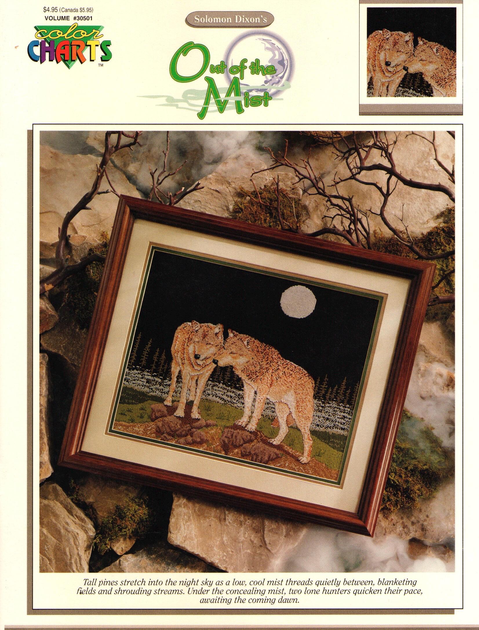 Out Of The Mist Wolves Solomon Dixon’s  Cross Stitch Color Chart