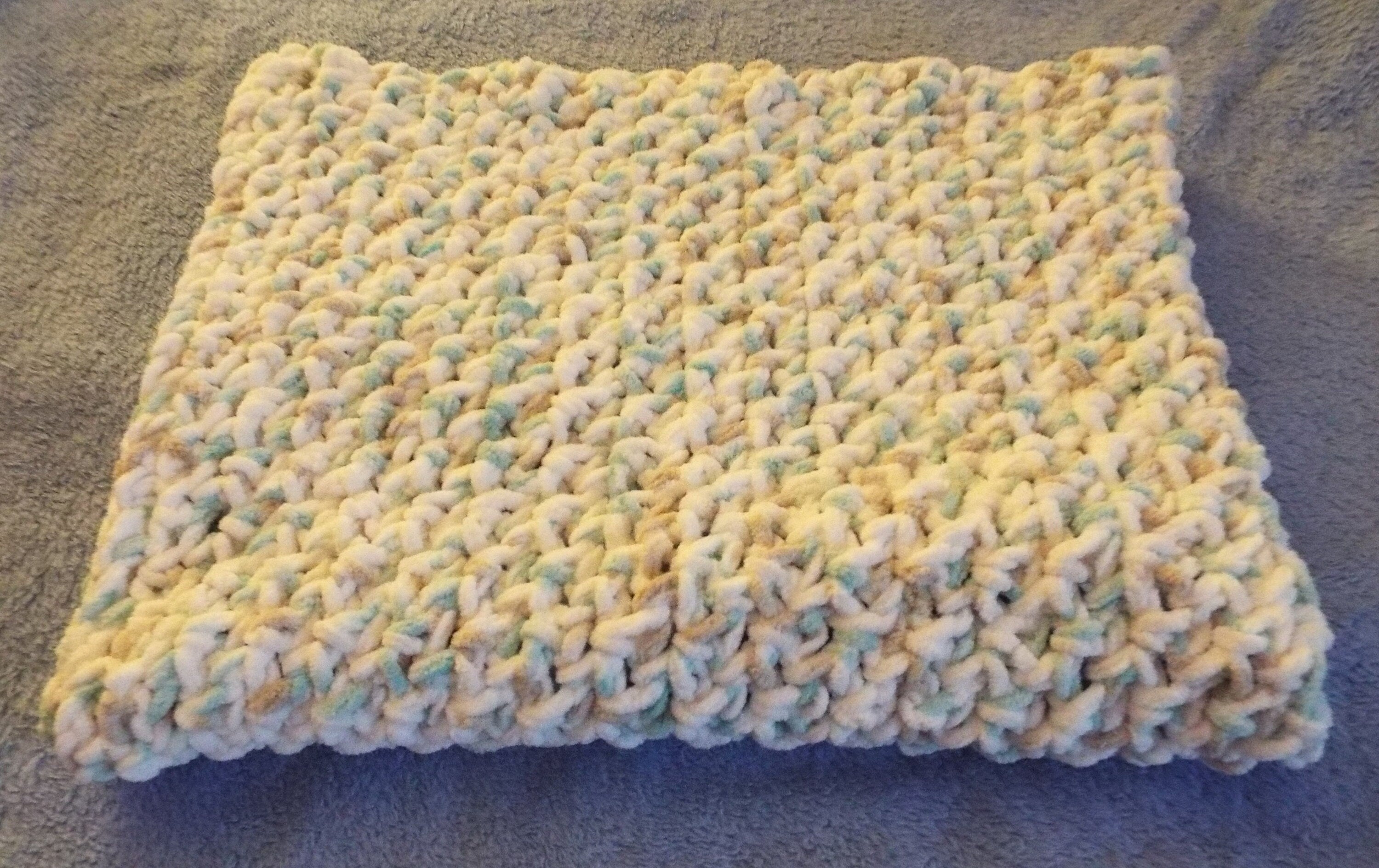 Baby Blanket White Green Gray