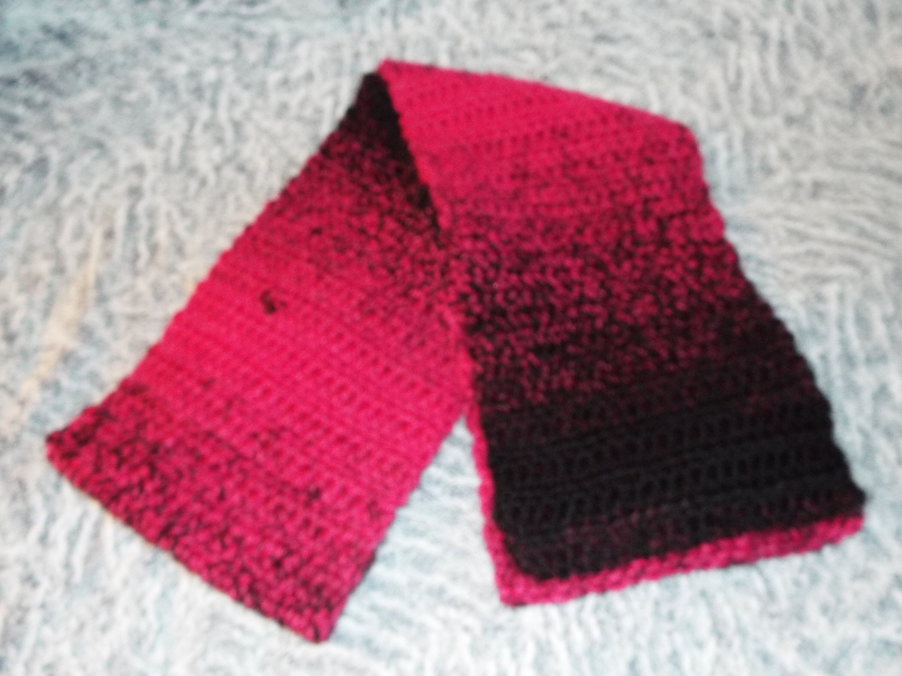 Hot Pink Black Handmade Scarf Made With Scarfie Lion Brand Yarn
