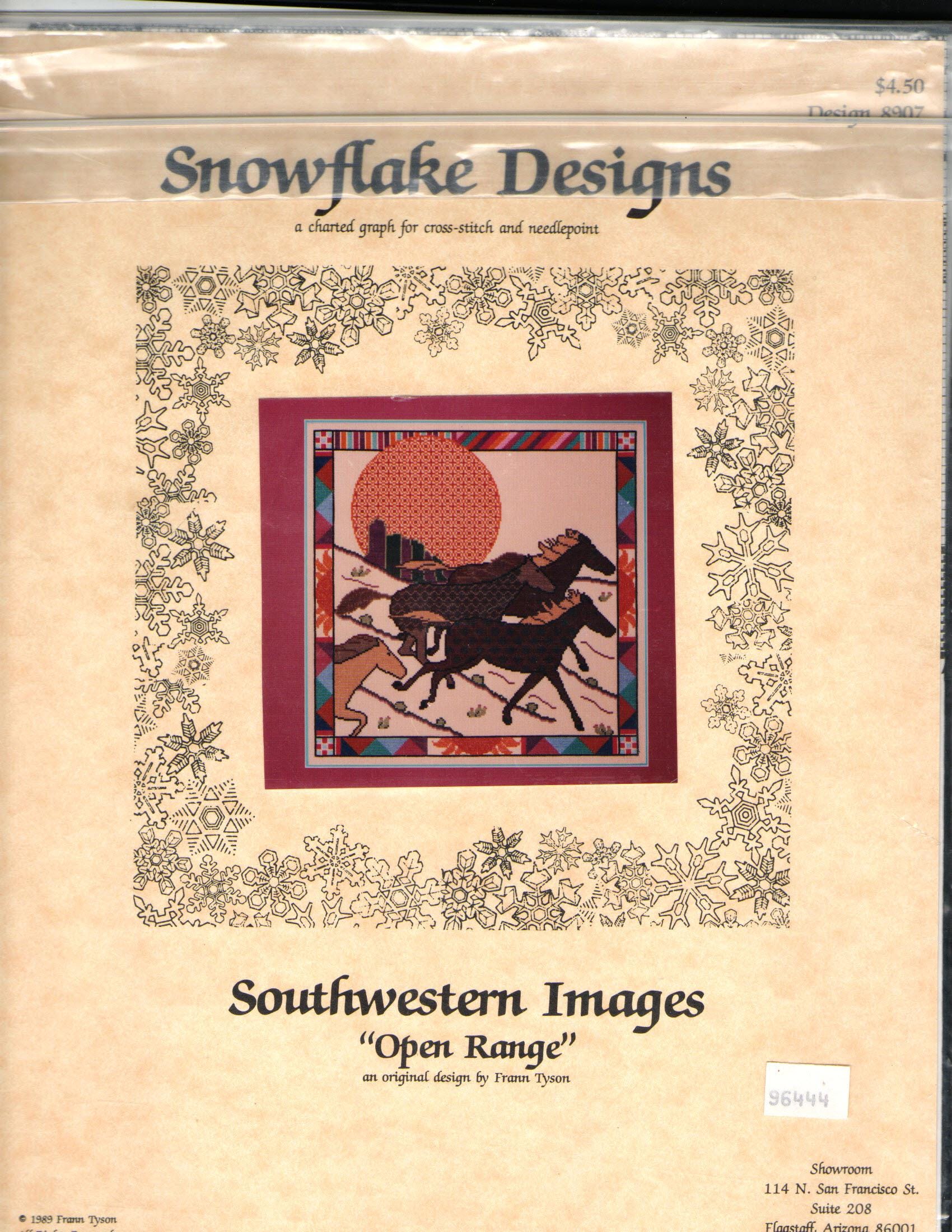 Open Range Southwestern Images Snowflake Designs A Charted Graph For Cross Stitch and Needlepoint