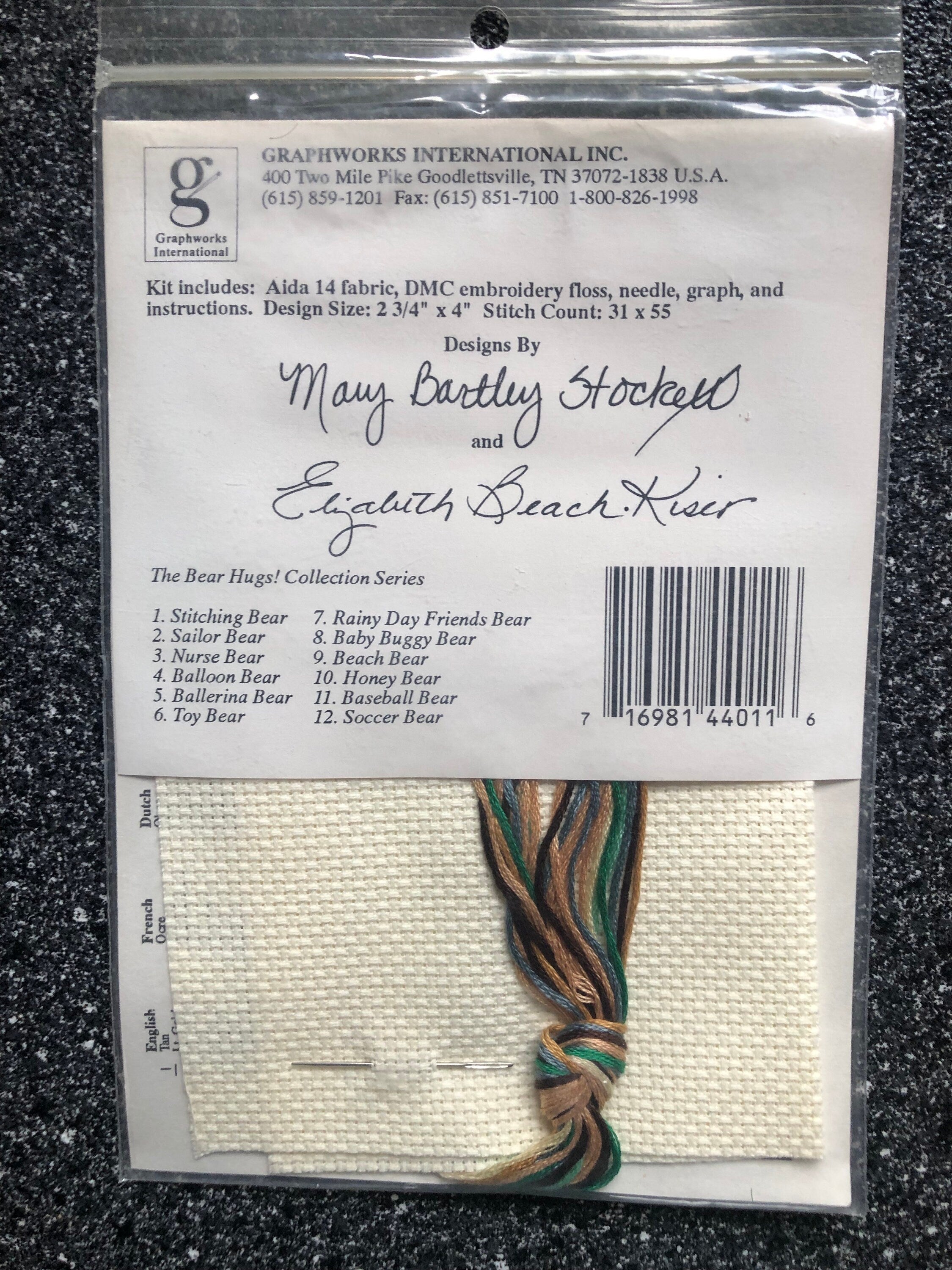 Rainy Day Friends  Bear Hugs  Counted Cross Stitch Kit