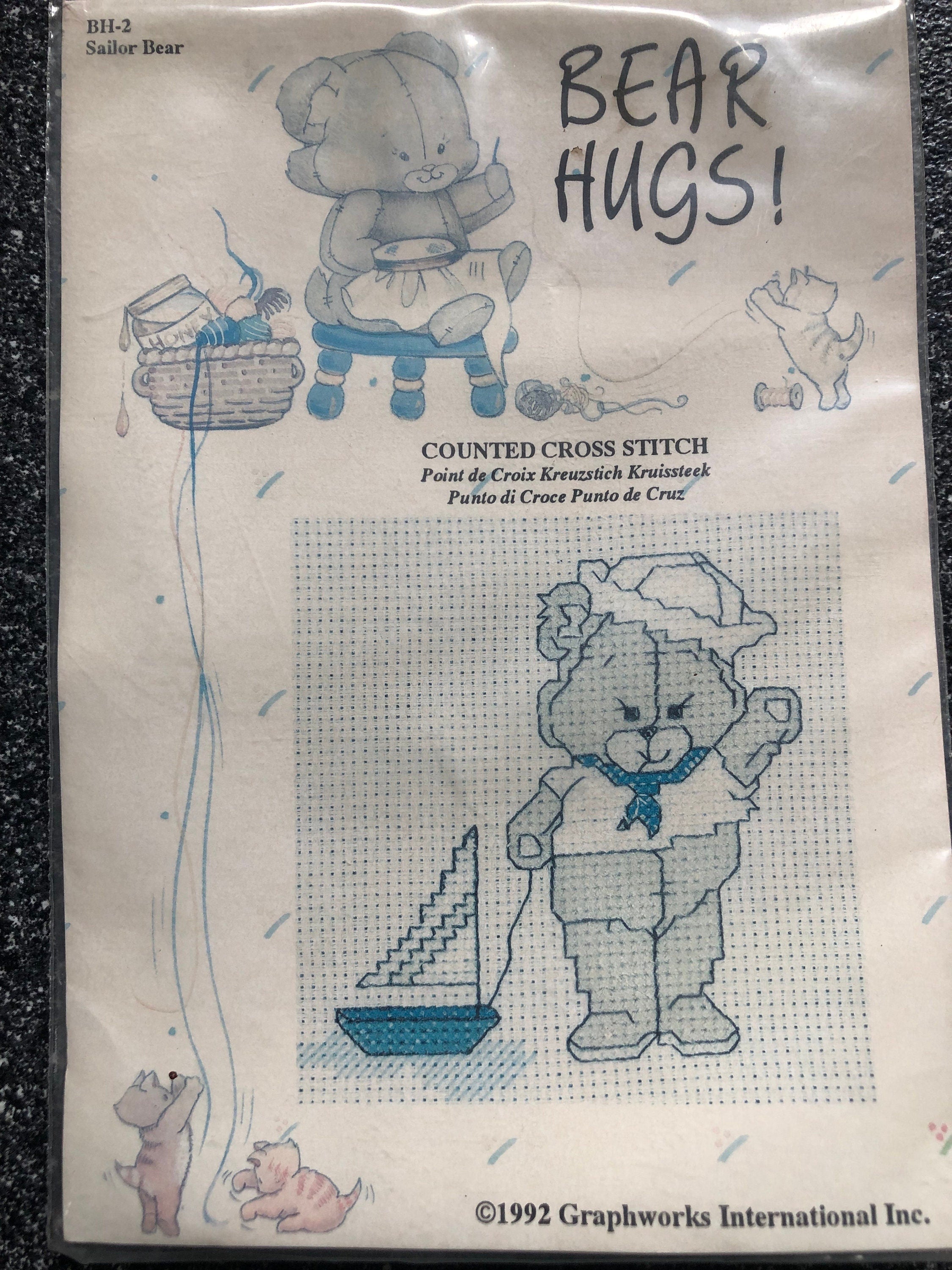 Sailor Bear bear Hugs  Counted Cross Stitch Kit
