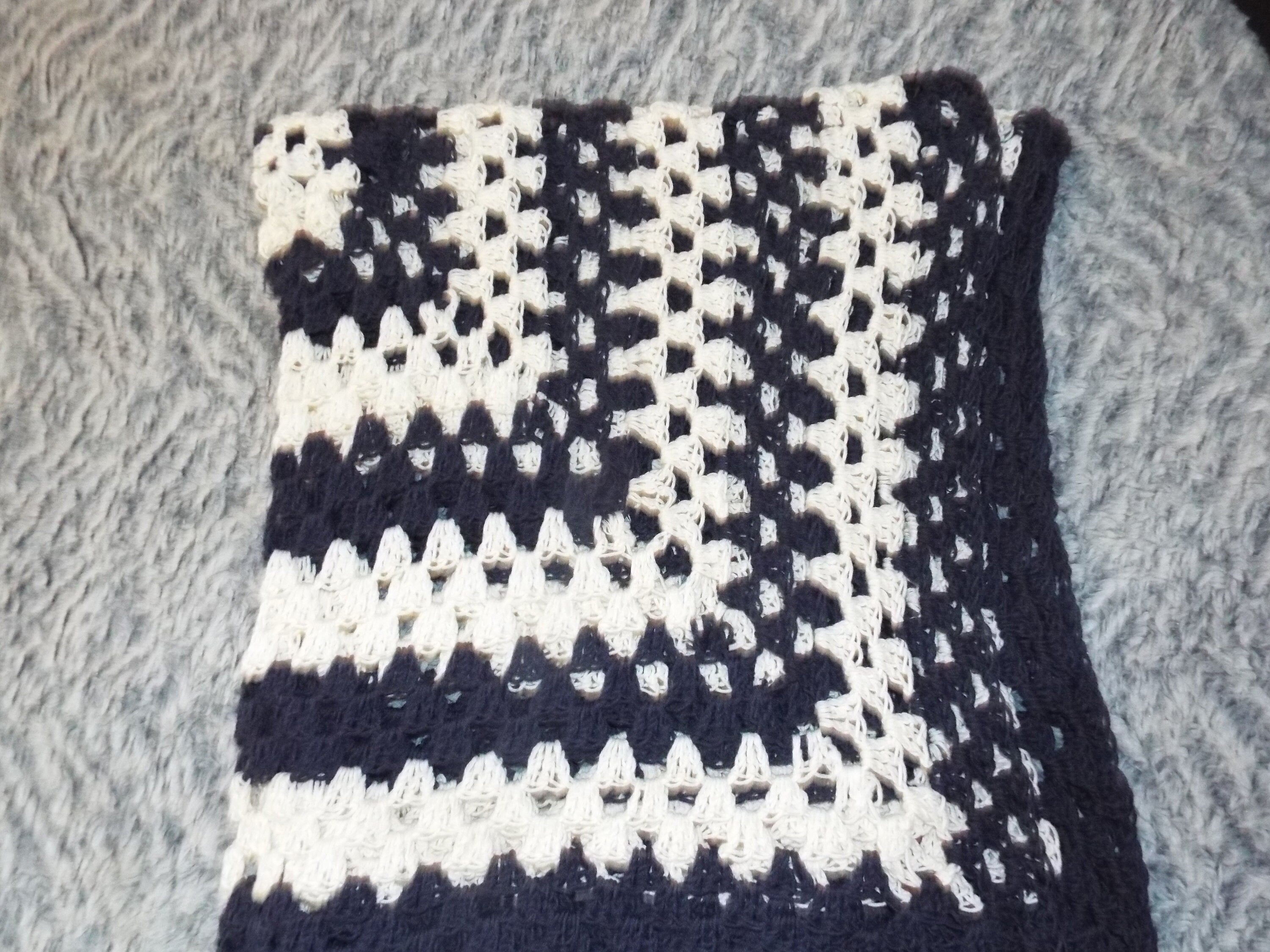 Delicate Lacy Preemie Christening Blanket  With Beanie Granny Square