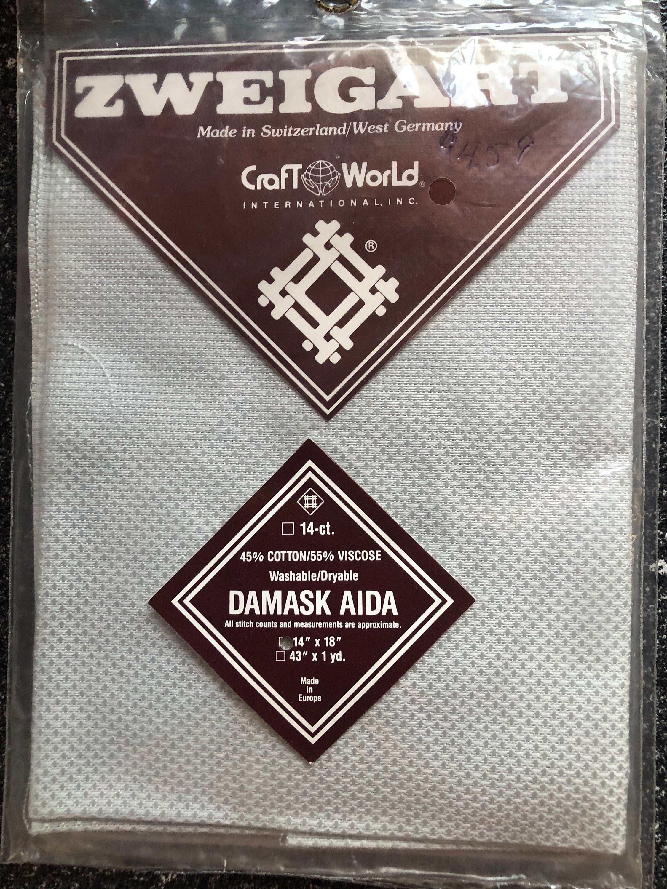 Zweigart Damask Aida 14 Count Cross Stitch Fabric
