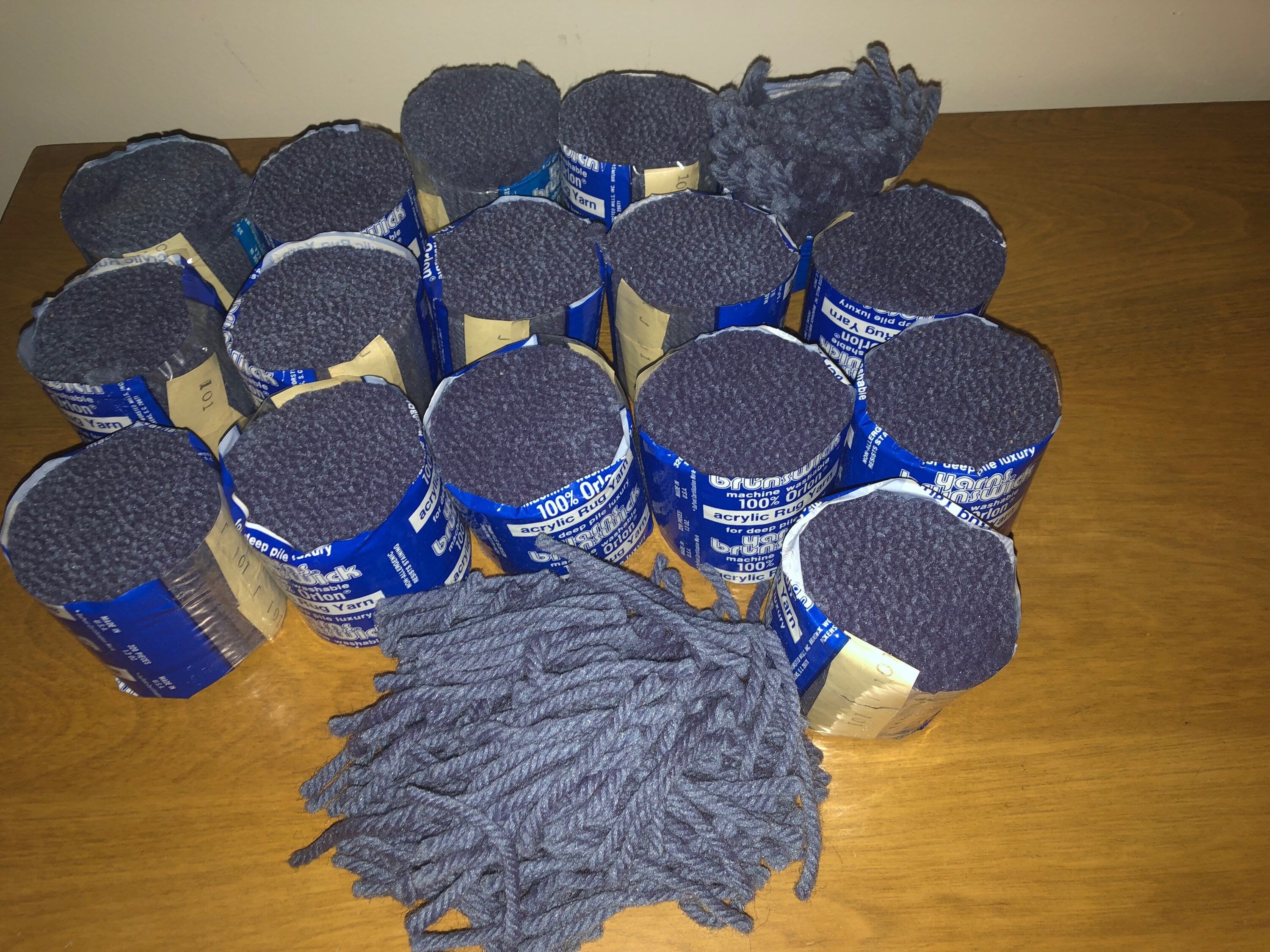 Medium Gray Orlon Acrylic Rug Yarn Brunswick Vintage