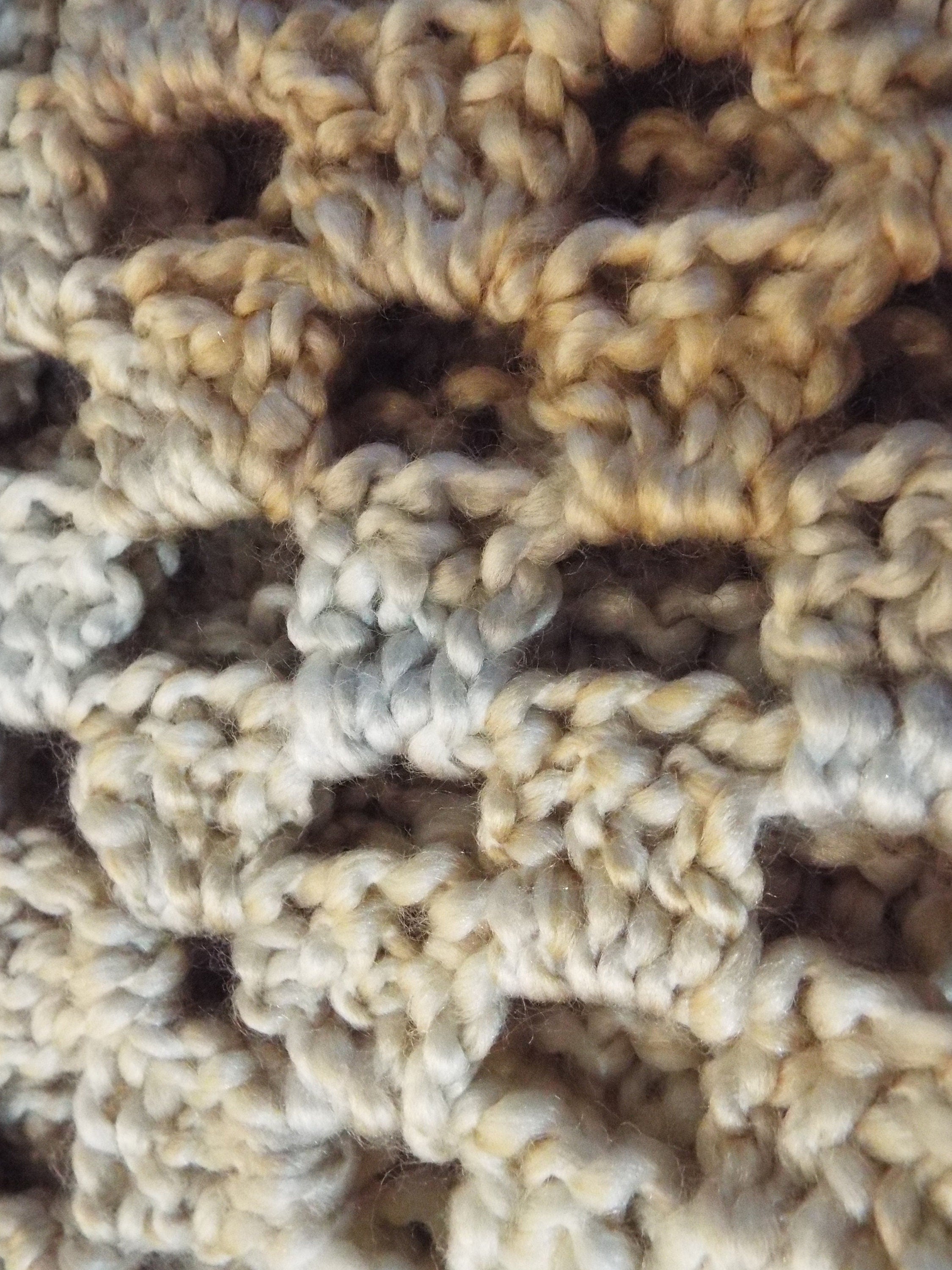 Silver Gold Granny Square Baby Blanket 32 x 32 Inches