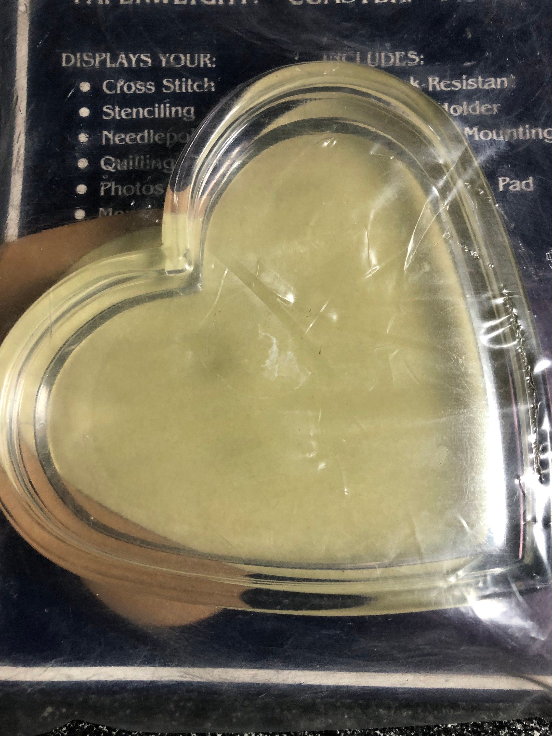 Crystal Acrylic Showcase Heart Paperweight Coaster Frame