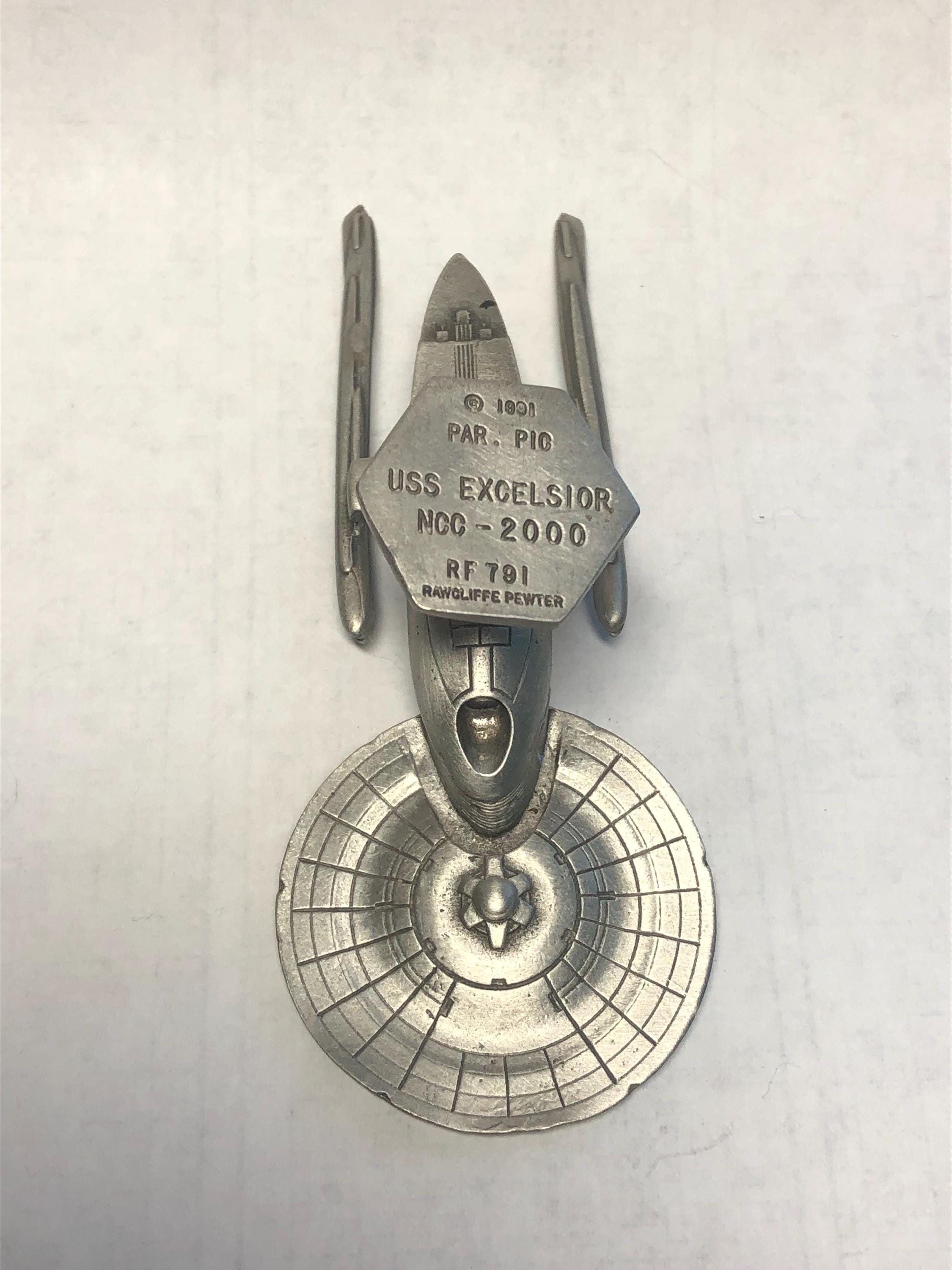 USS Excelsior NCC-2000 Star Trek  1991 Vintage Radcliffe Pewter