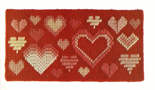 Hearts Checkbook Cover Folder 8 With Lessons In Canvas Construction Joan Young Autographed