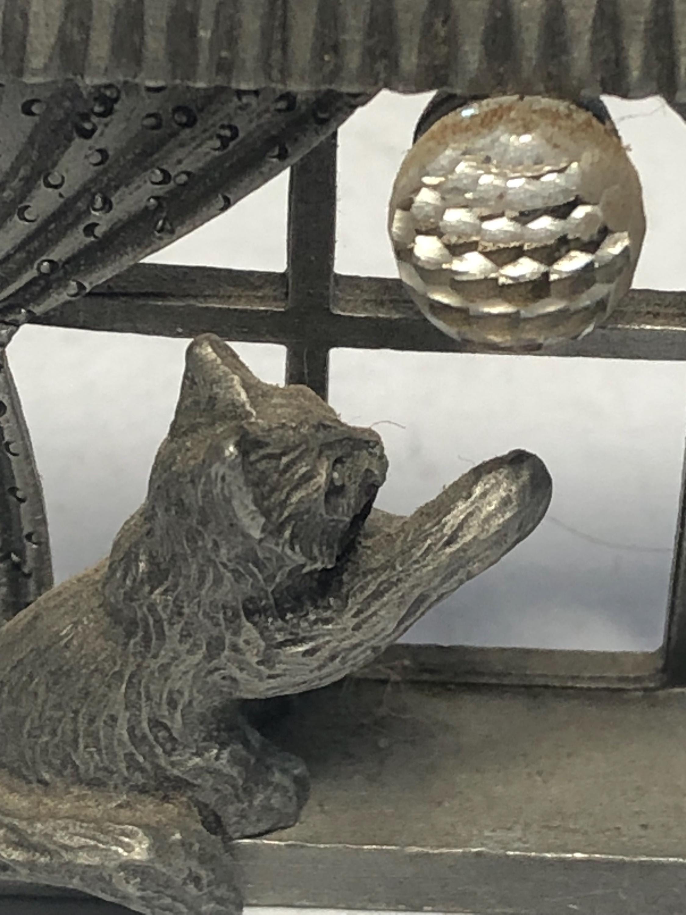 Cat In Window W/ Crystal Ball Spoontiques 1985 Pewter