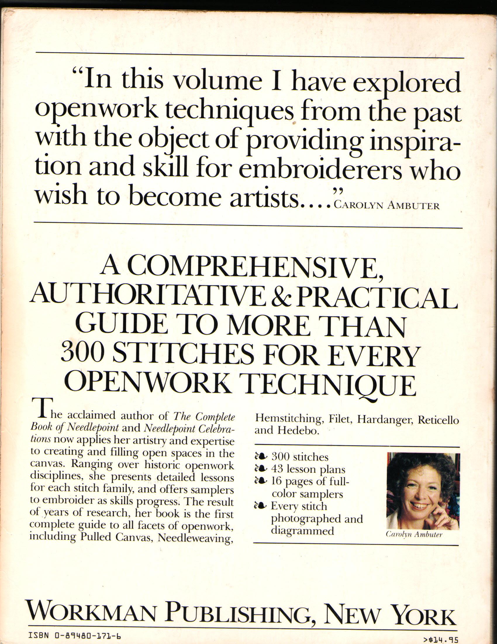 The Open Canvas Soft Cover Book By Carolyn Ambuter Open Needlework First Edition