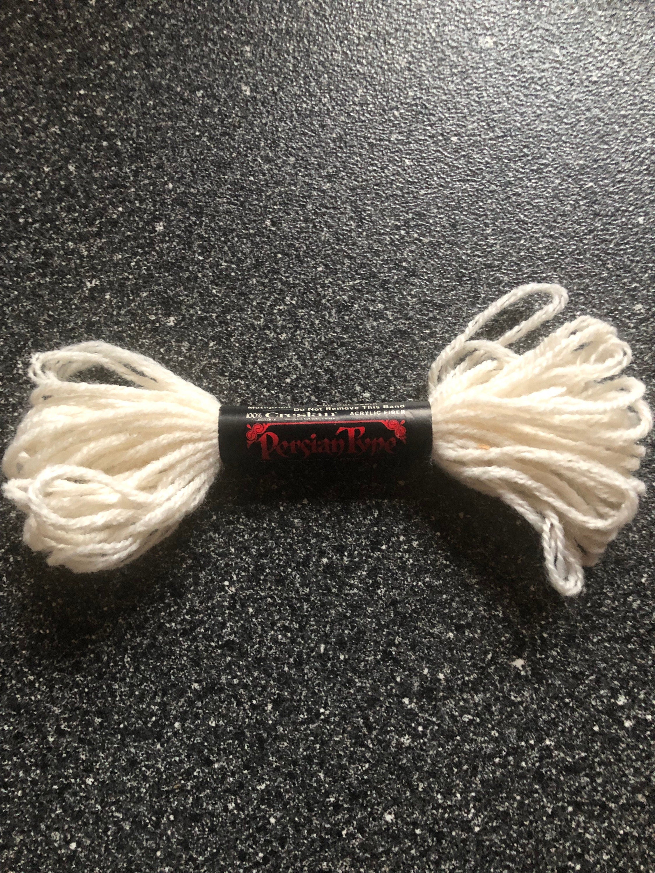 Parisian type needlepoint and cruel, yarn vintage  white