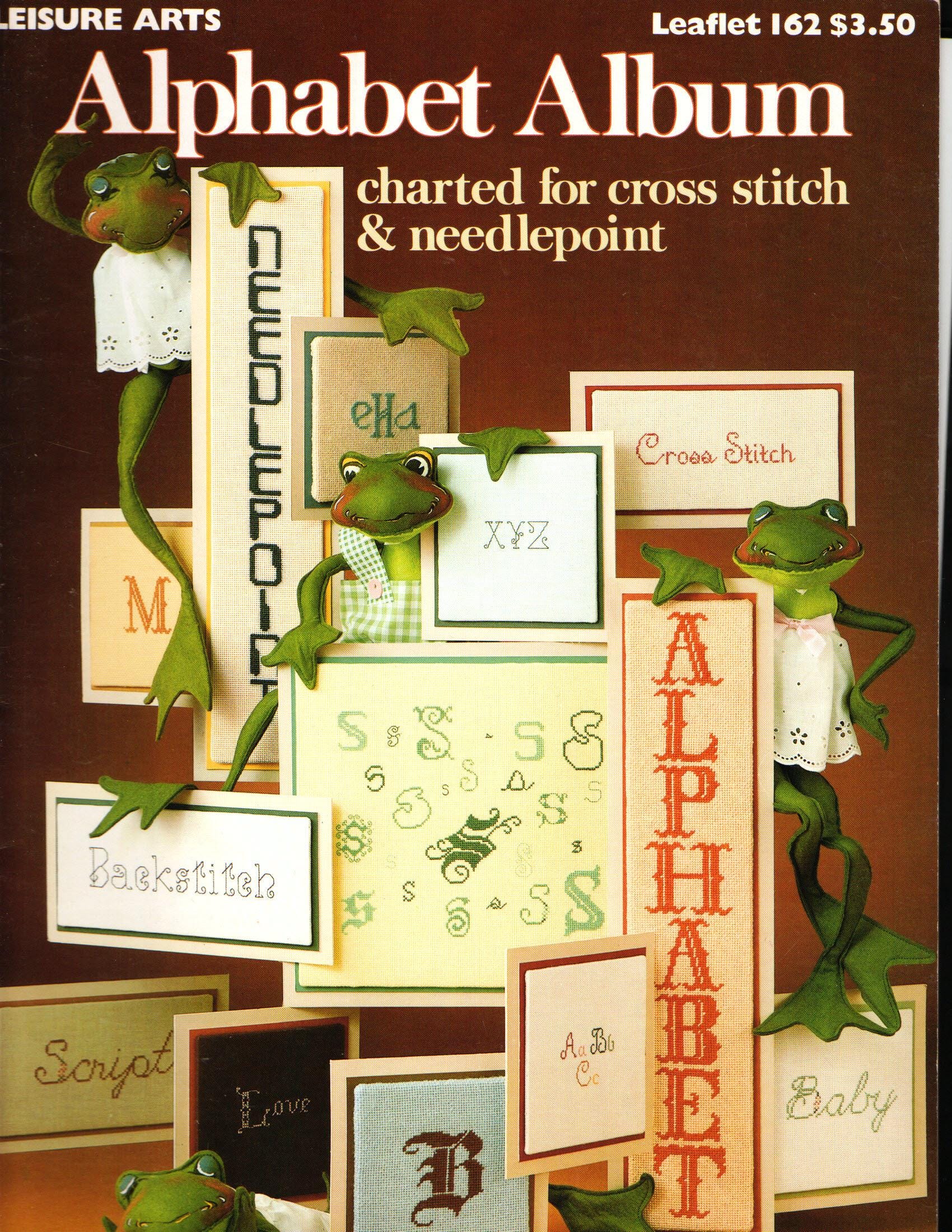 Alphabet Album Charted For Cross Stitch & Needlepoint Leisure Arts Leaflet 162 By Jeanette Stone Crews