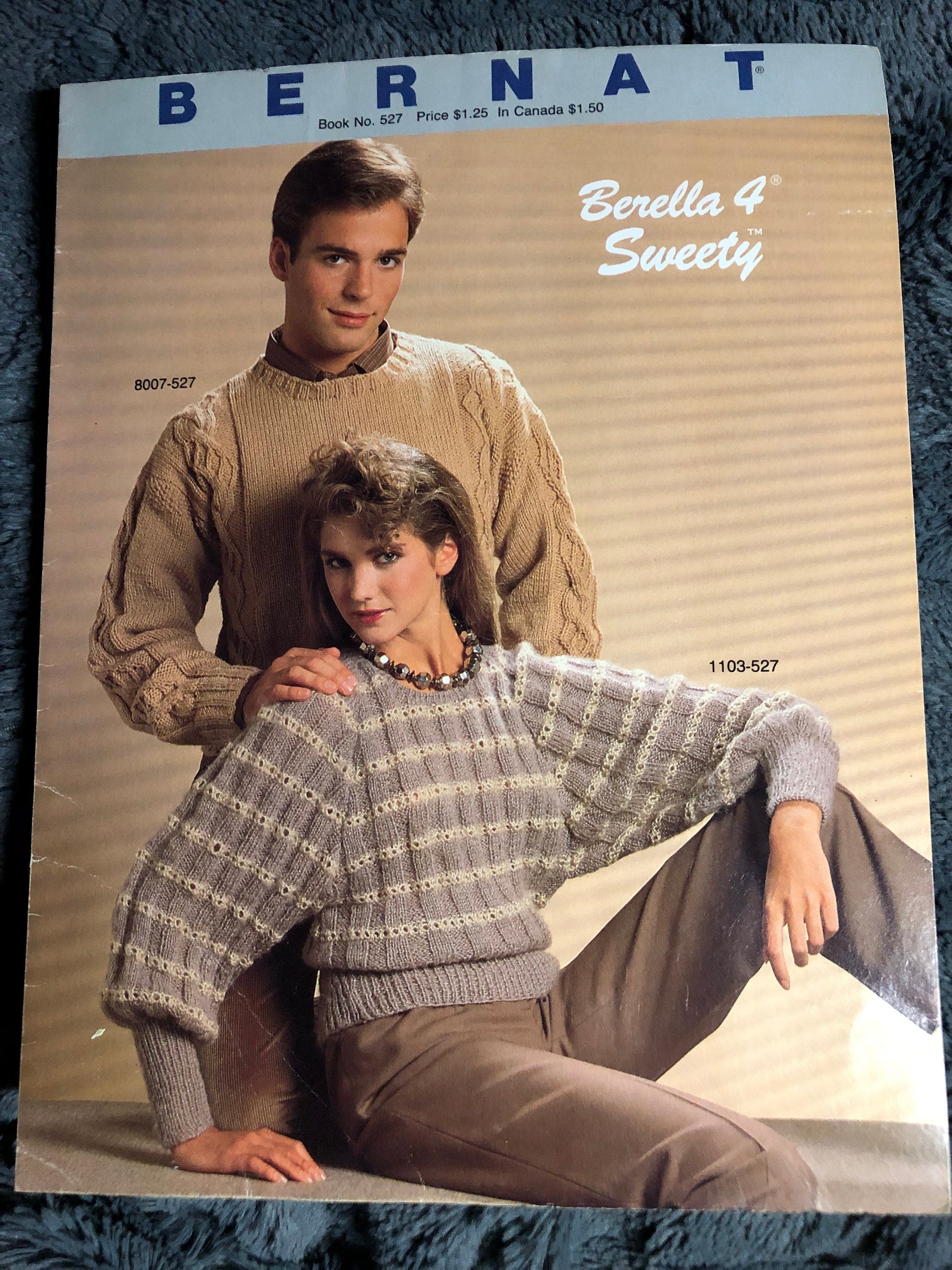 Berella 4 Sweety Bernat Knitting Pattern Vintage Sweaters