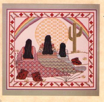 After The Rain Southwestern Images By Snowflakes Designs A Charted Graph for Cross Stitch And Needlepoint