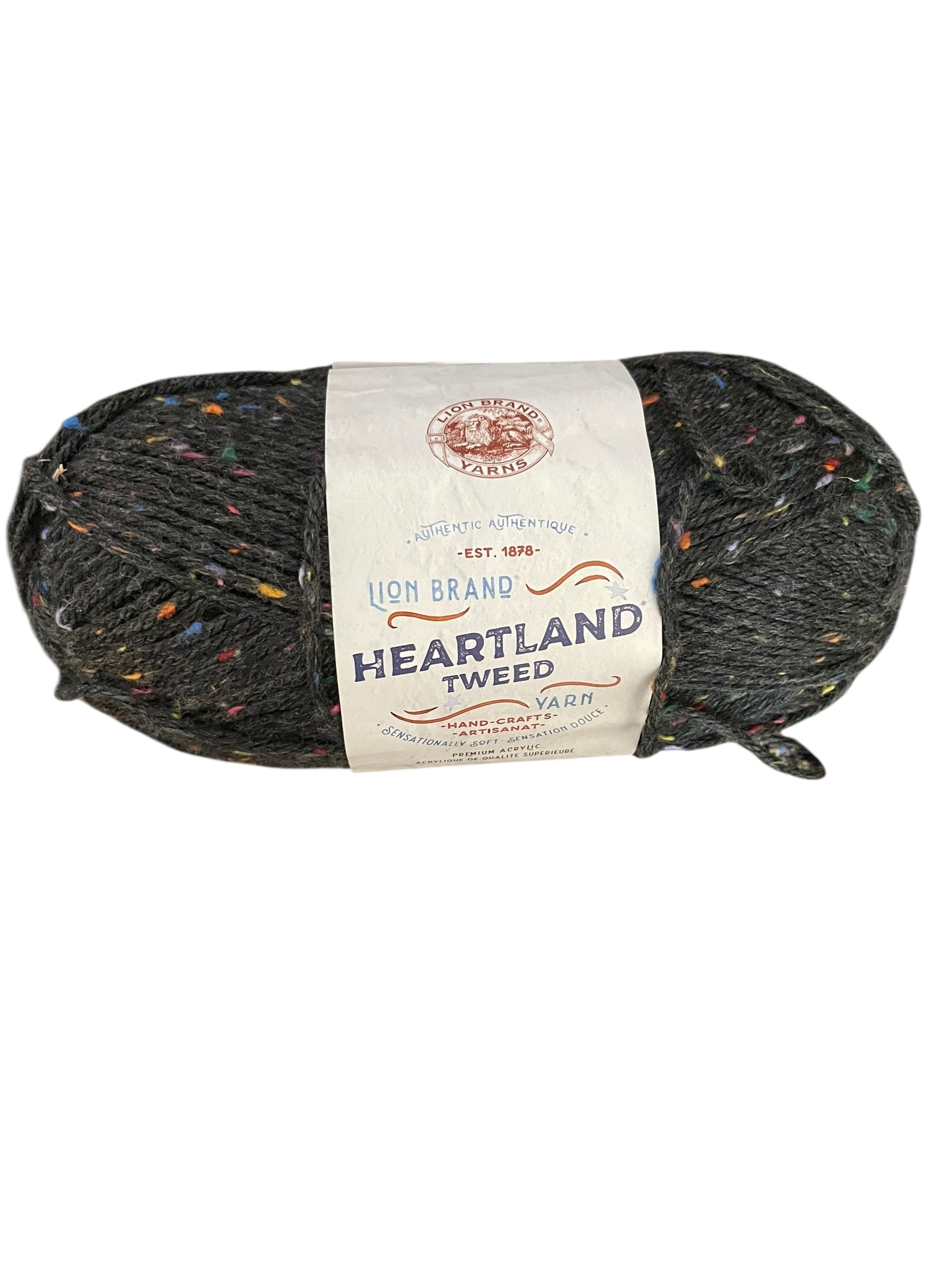 Lion Brand Heartland Tweed Yarn – Heathered & Tweedy Worsted Weight #4 Acrylic/Rayon Blend (4 oz / 200 yds)