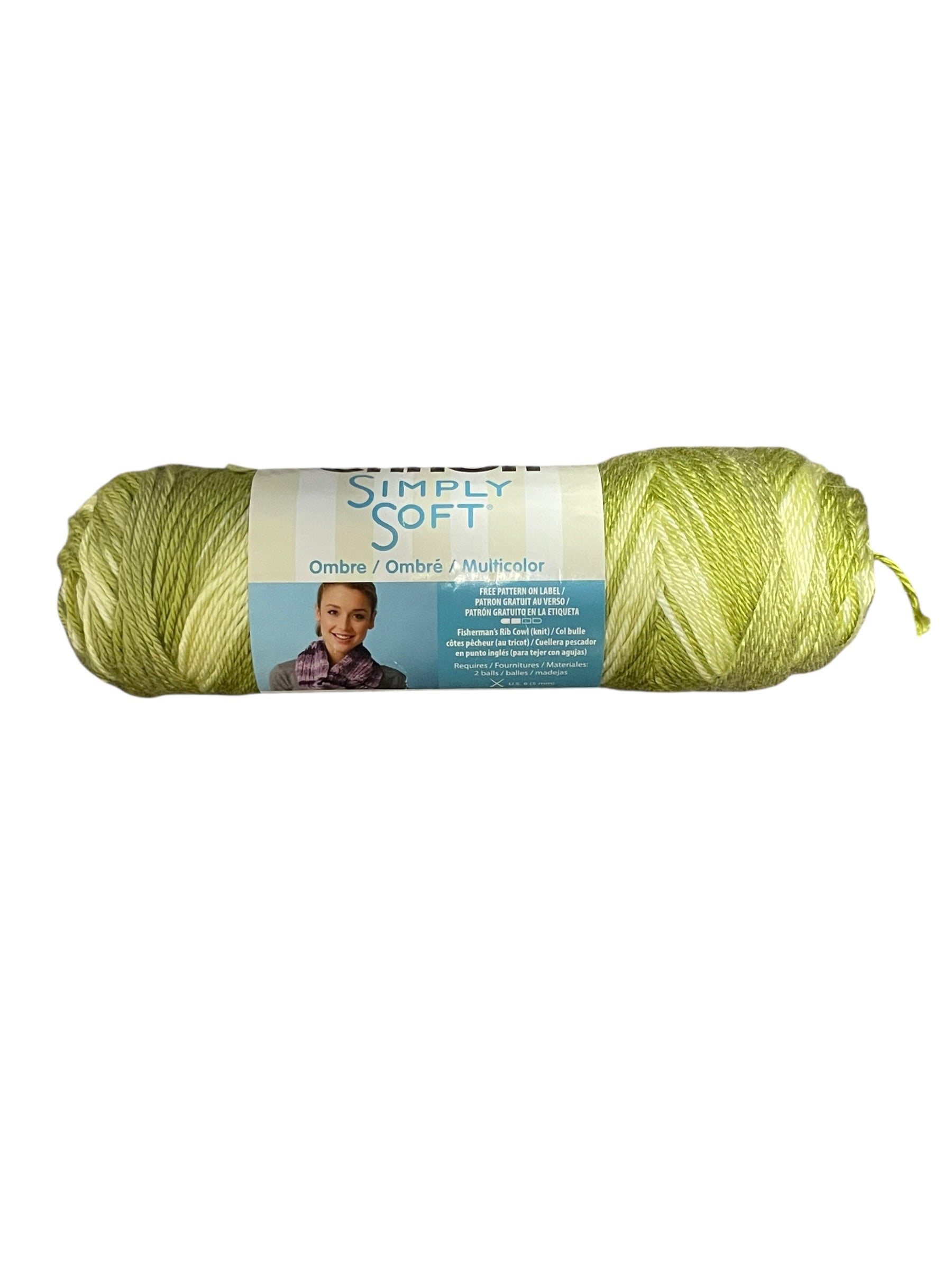 Yarnspirations Caron Simply Soft Ombre Avocado – Silky Worsted Weight #4 Acrylic Yarn with Tonal Color Transitions