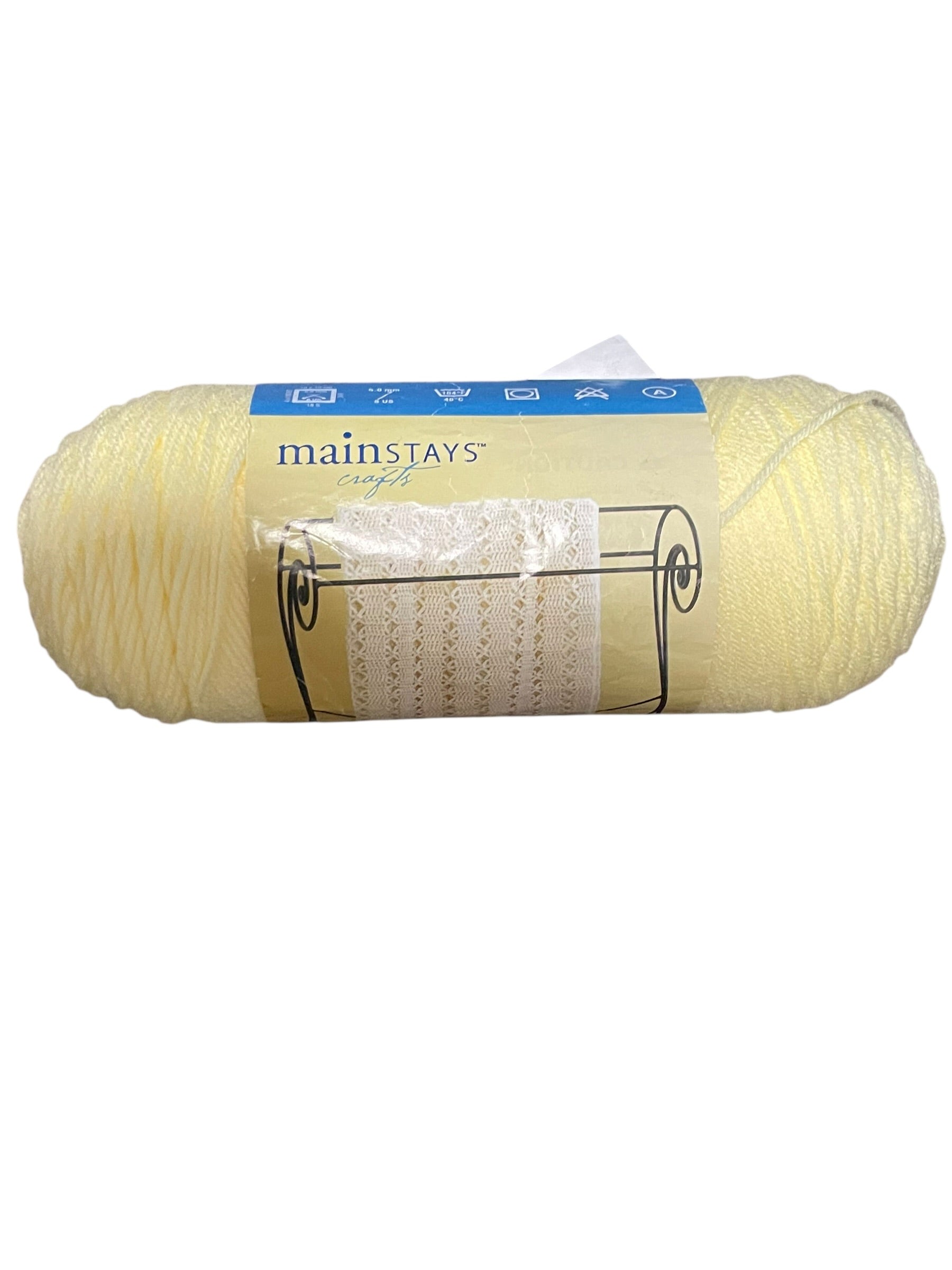 Mainstays Medium Acrylic Yarn – Soft Yellow (Worsted Weight #4, 8 oz / 397 yds)