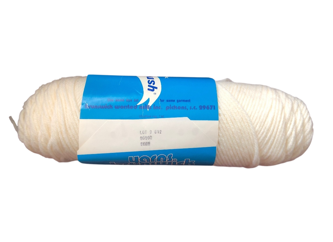 Brunswick Wool Yarn  Forest Green, Scarlet, Dark Copen Blue, Wisteria, Teal HEA, Med Yellow, Ecru