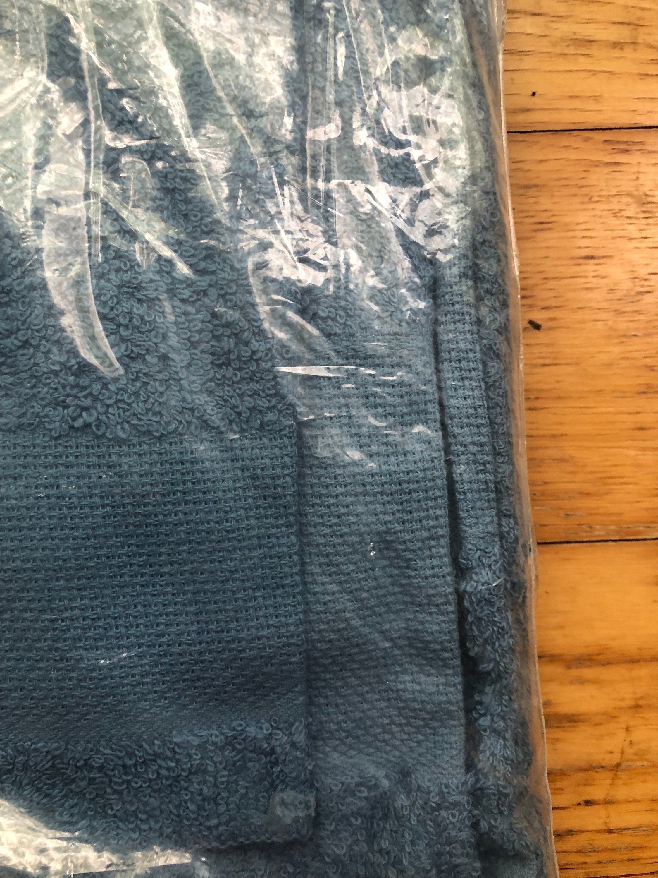 3 Piece Bath Set Cross Stitch Collectables Bath Towel, Hand Towel, Wash Cloth Blue Vintage