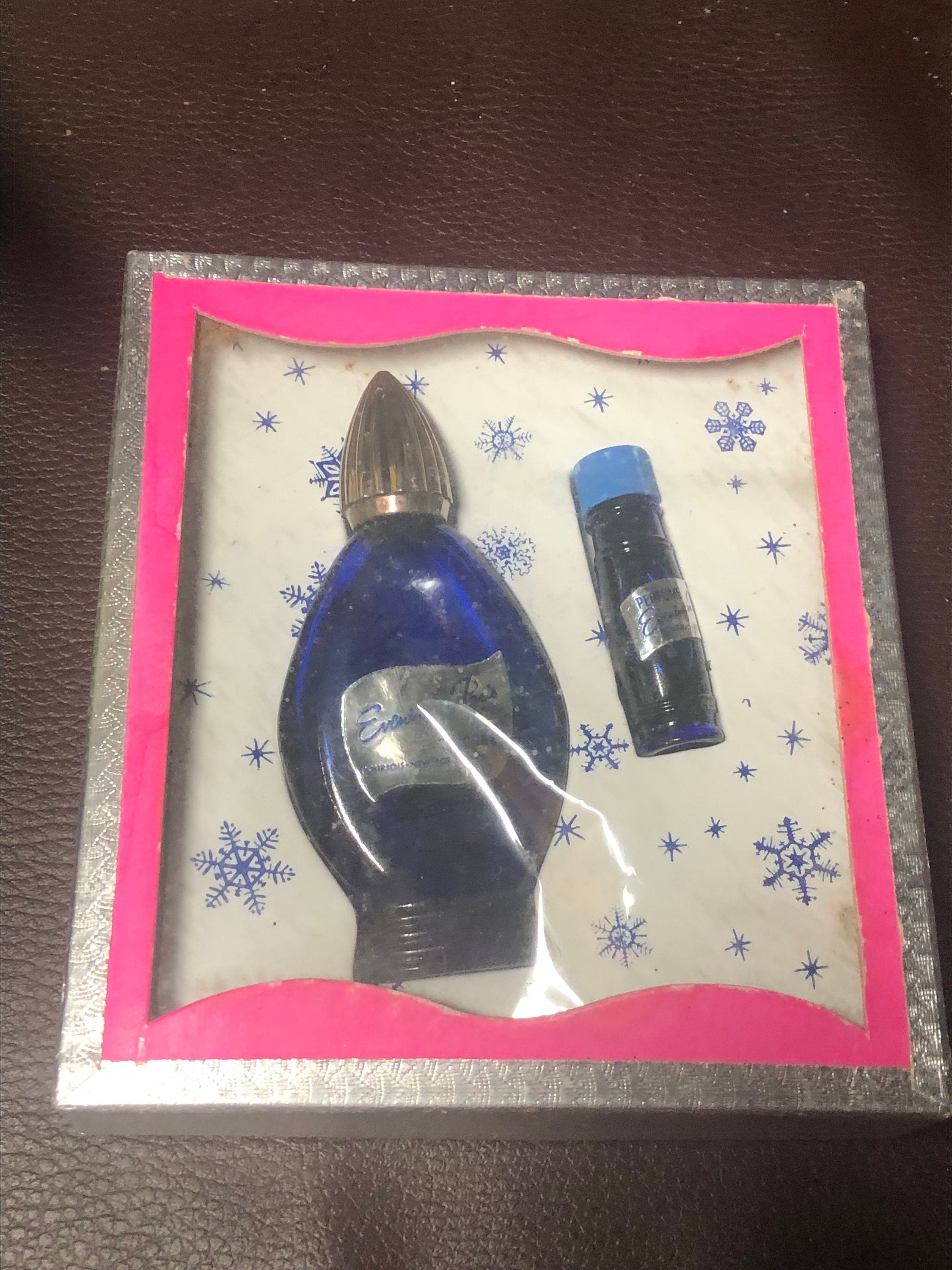 Evening In Paris Cologne Gift Set In Cobalt Blue Bottles Vintage