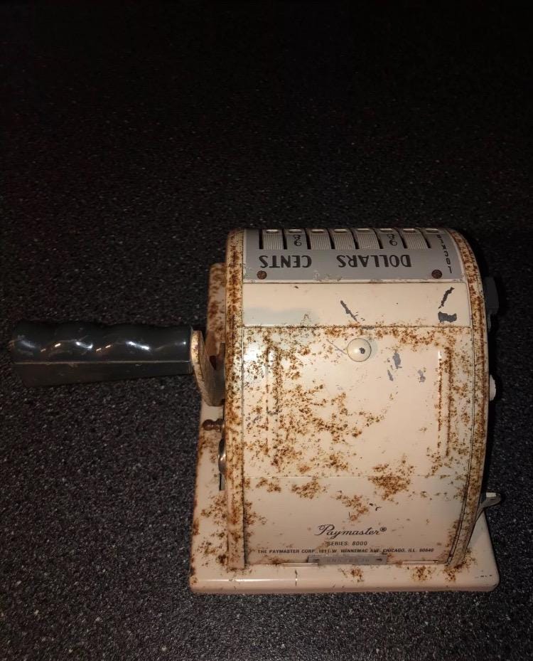 Vintage Paymaster Series 8000 Made In Chicago Illinois Circa 1917