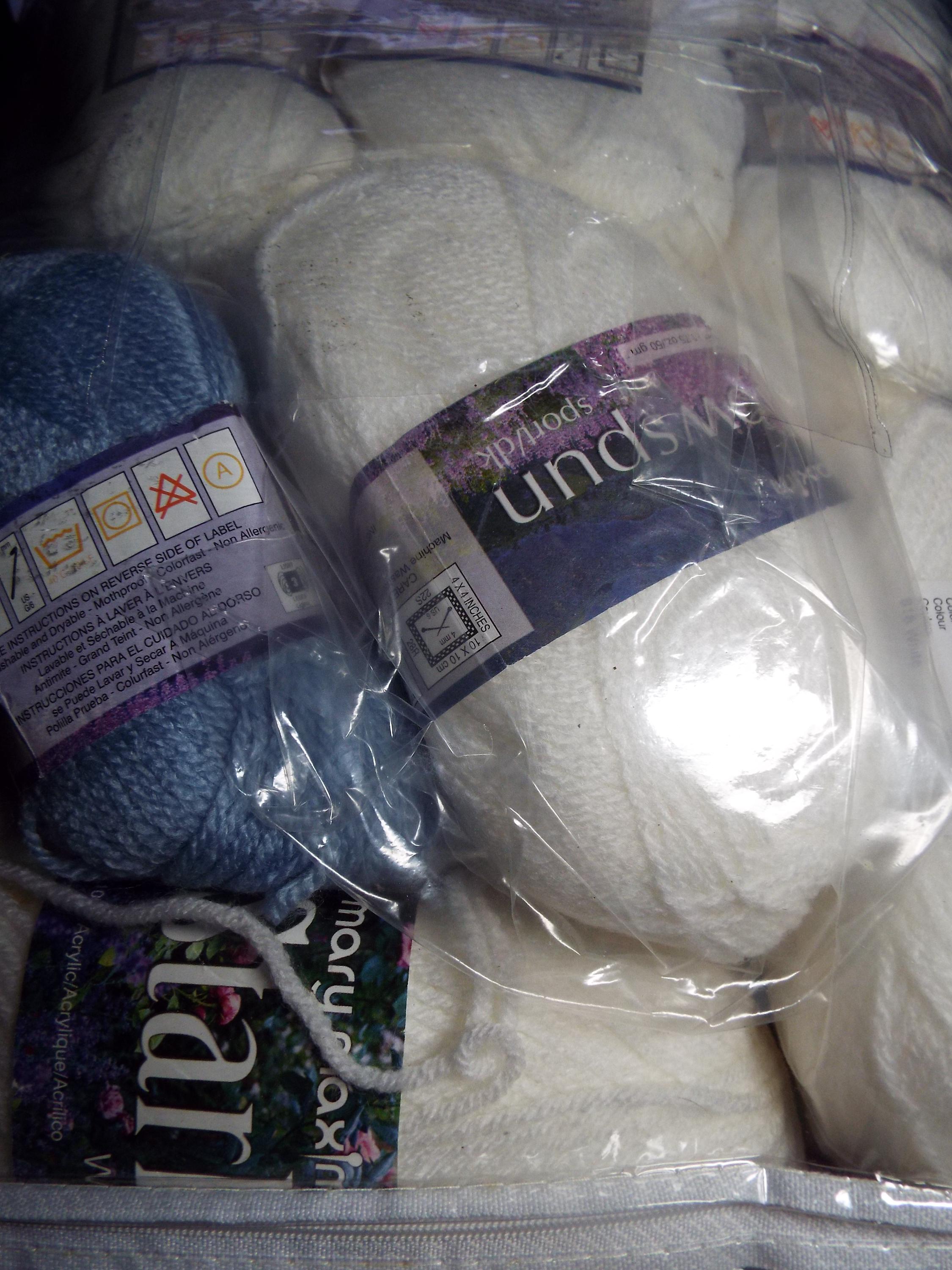 Baby Tumbling Blocks Blanket Knitting Kit by Mary Maxim Retired