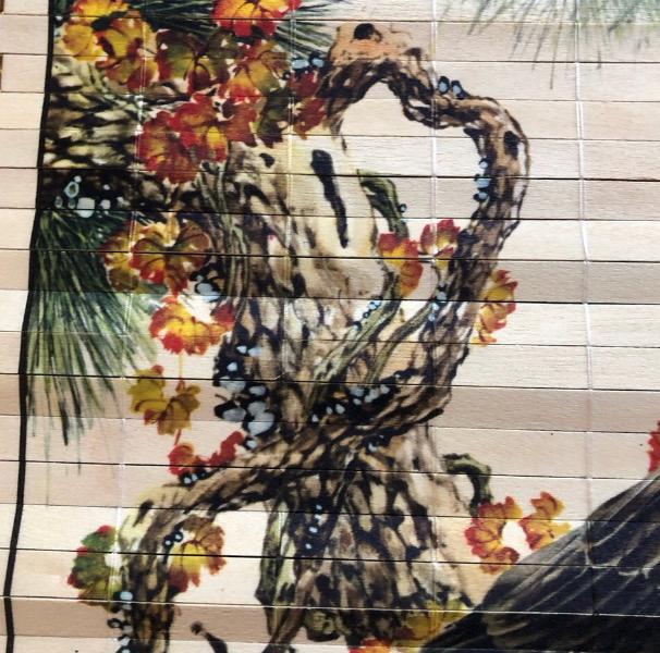 Vintage Eagle Wall Large Art Asian Bamboo Scroll