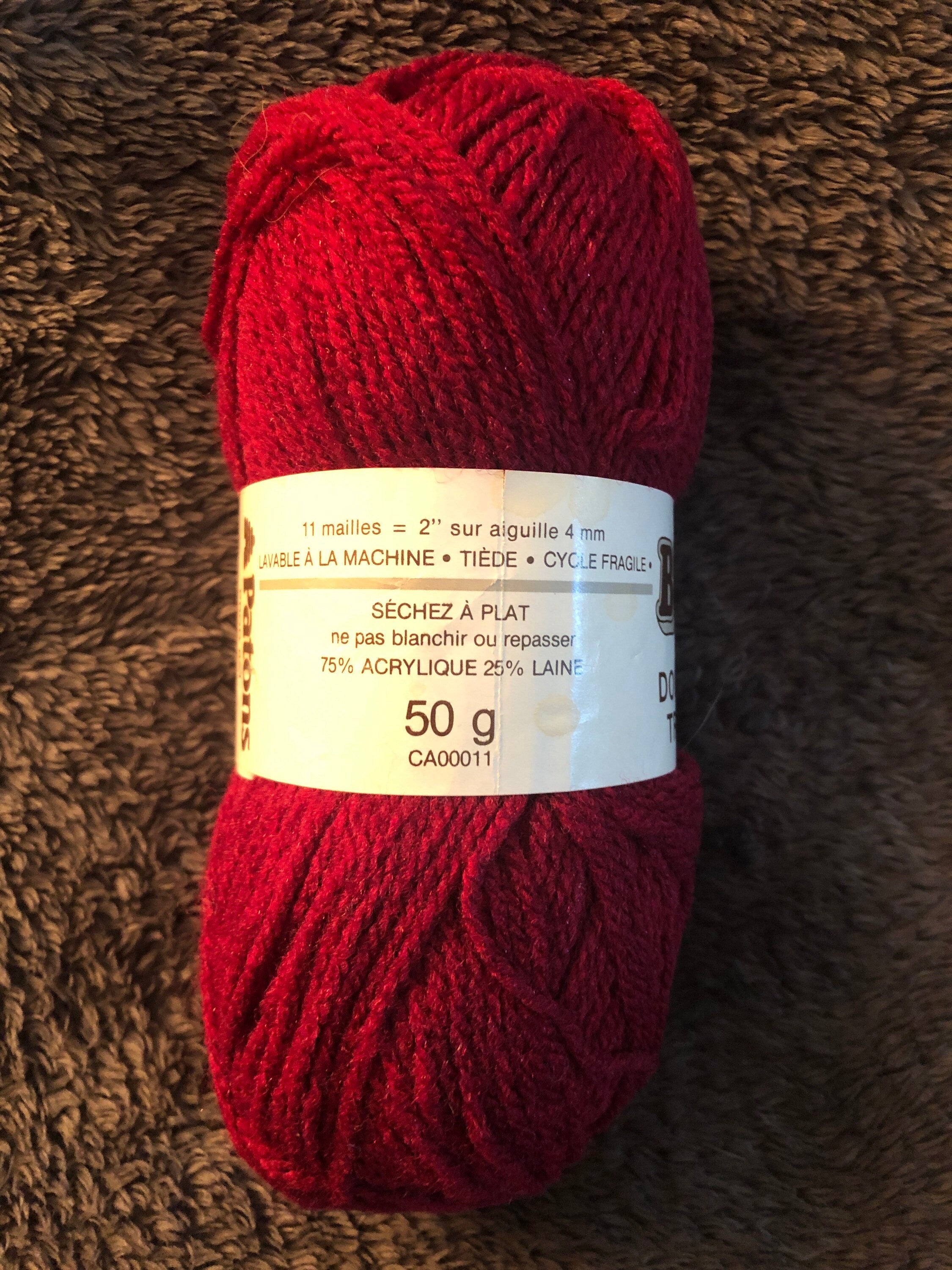 Beehive Double knitting Tricot Double Dark Red / Burgundy Vintage