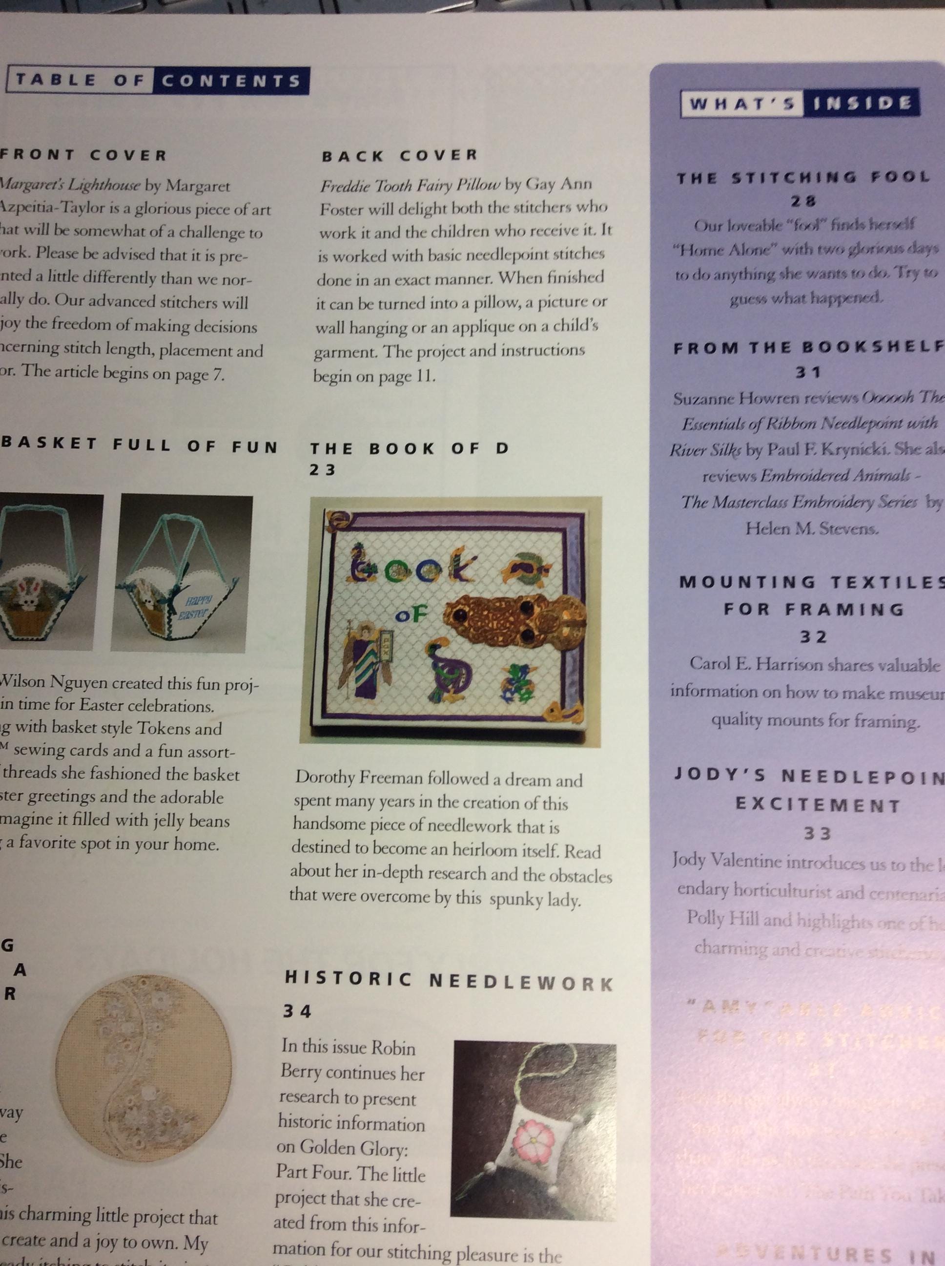 Needlepoint Now Magazine Lighthouse Cover March April 2007