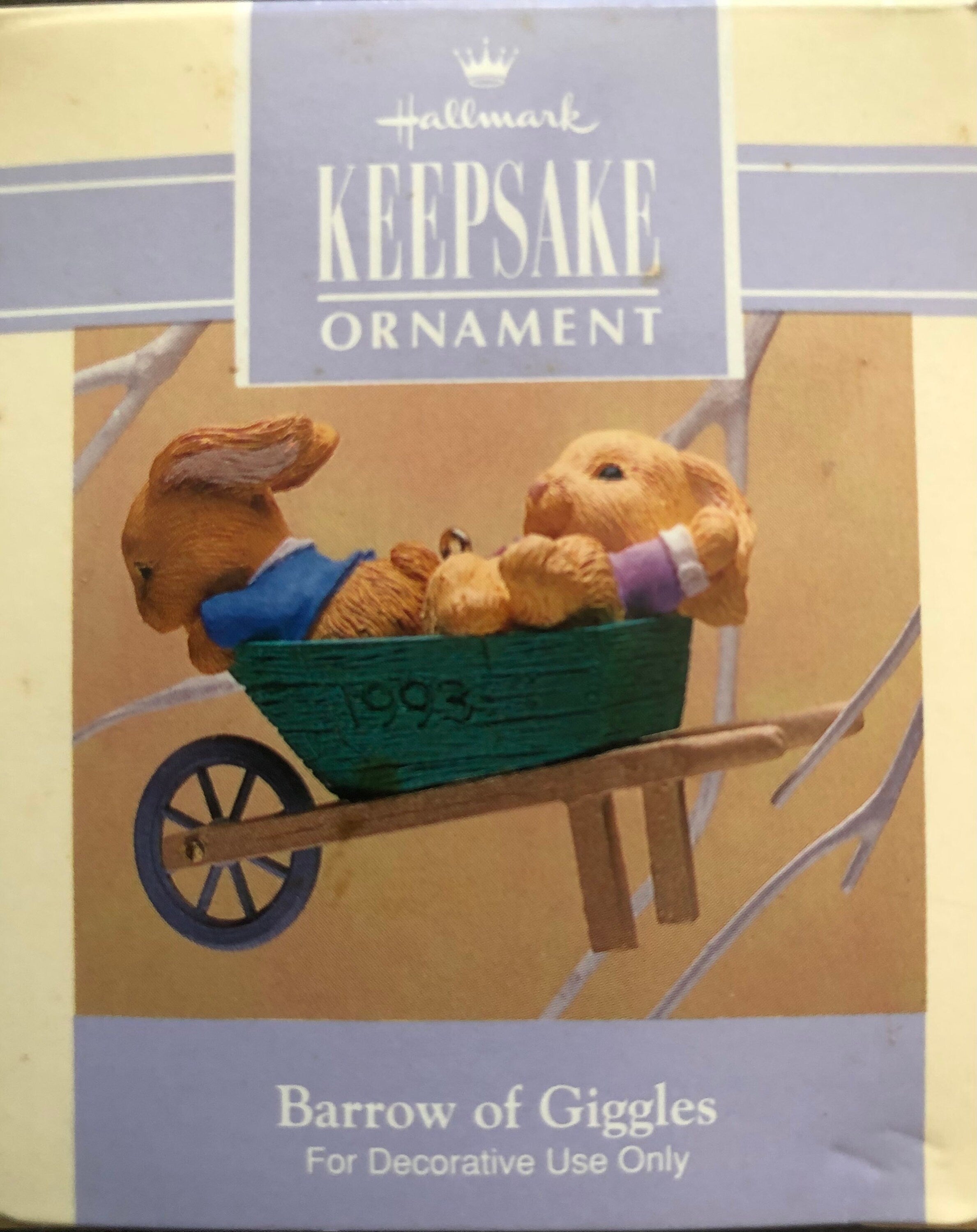 Barrow Of Giggles  Hallmark Keepsake Ornament Rabbits