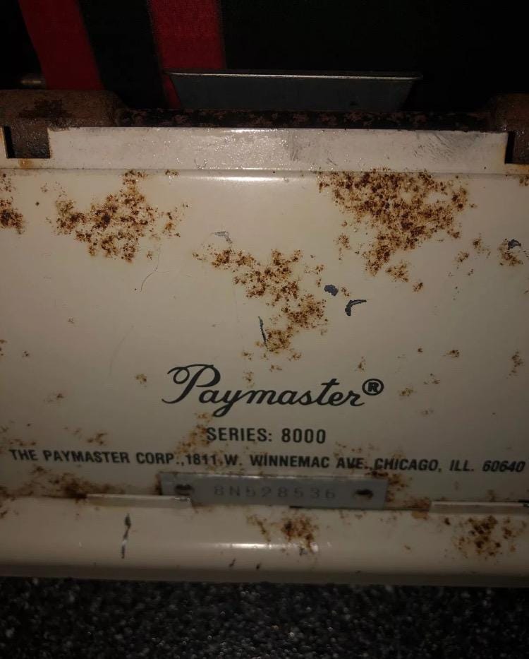 Vintage Paymaster Series 8000 Made In Chicago Illinois Circa 1917