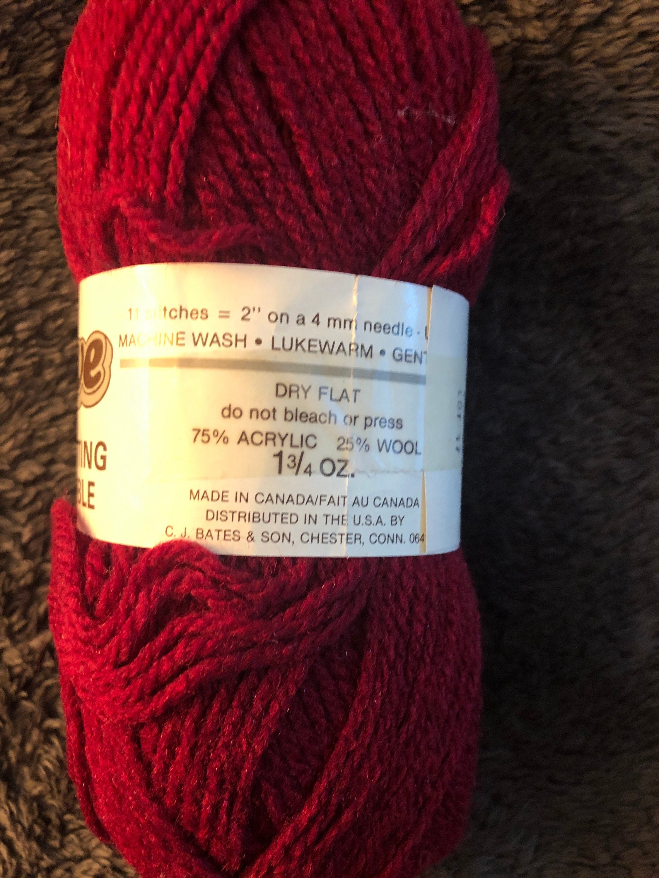 Beehive Double knitting Tricot Double Dark Red / Burgundy Vintage